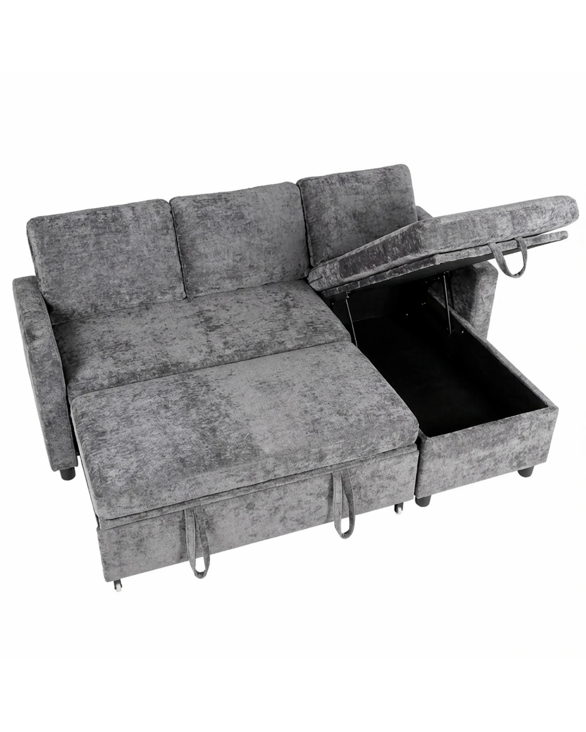 9 Advwin 194cm L Shape Convertible Sleeper Sofa Bed w/ Storage Chaise - Grey, 9 of 10