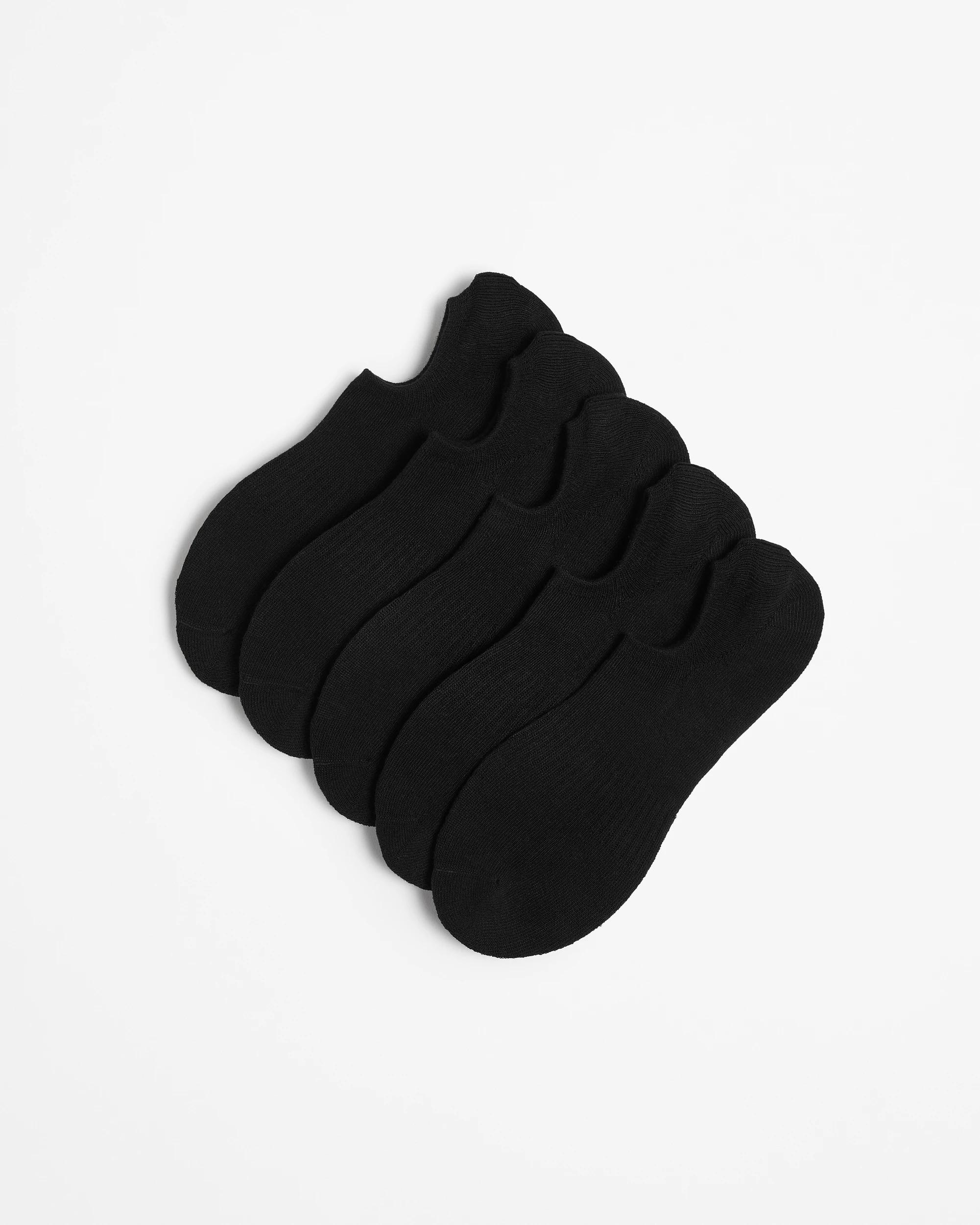 1 Australian Cotton Blend 5 Pack Sport No Show Socks - Maxx BLACK, 1 of 3