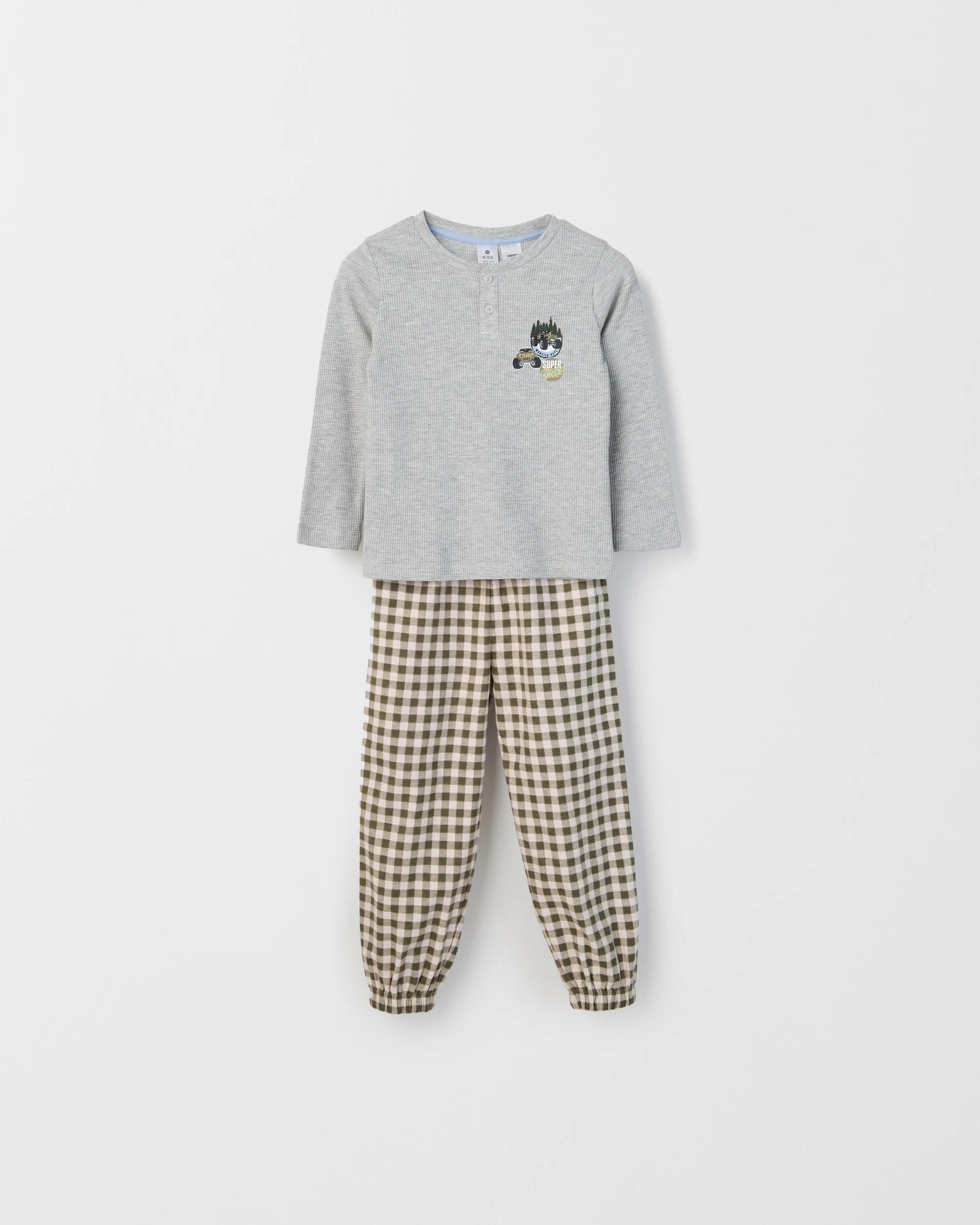 1 Target Kids Australian Cotton Younger Boys Waffle/Flannel Pyjama Set MONSTER TRUCK, 1 of 4