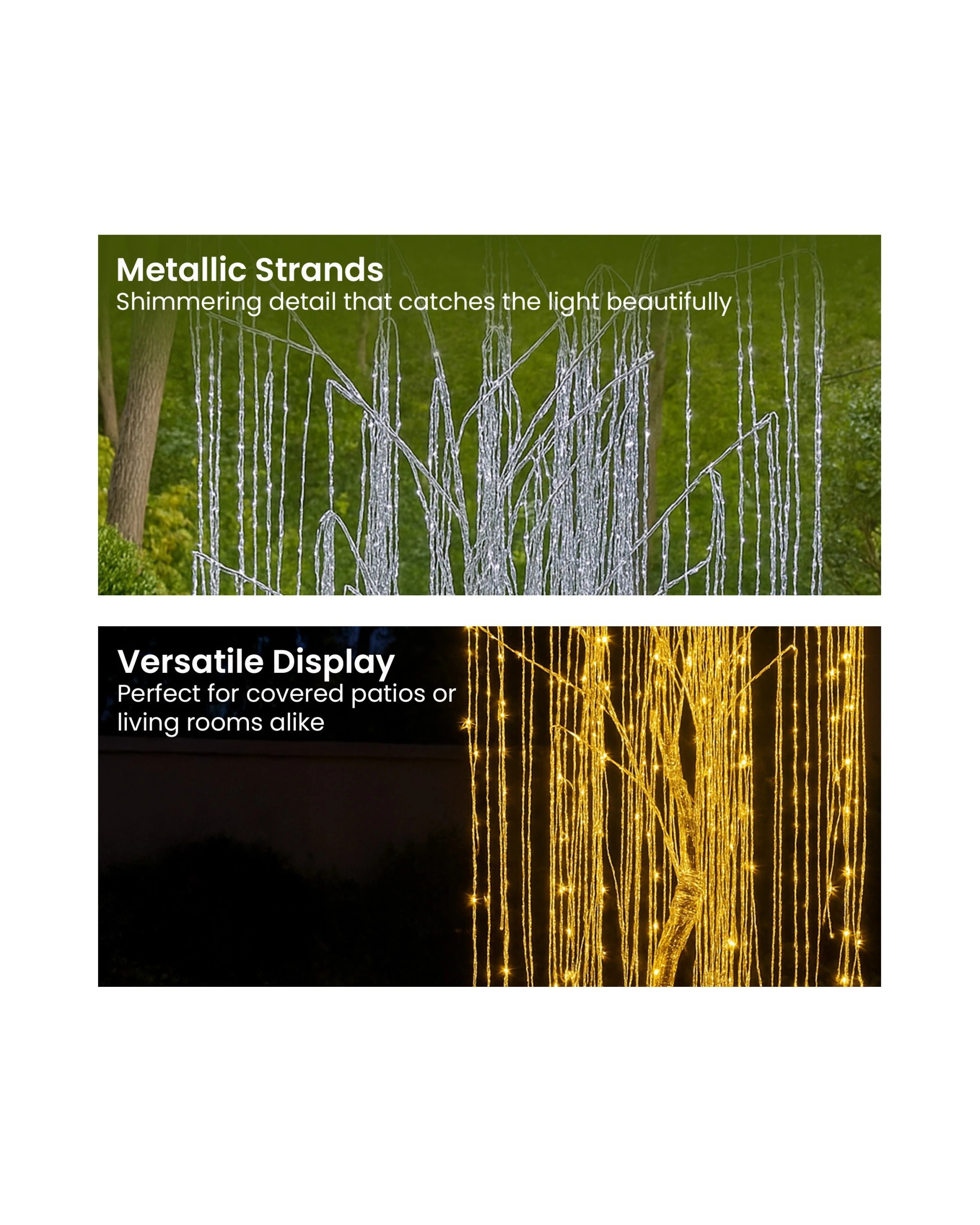 5 Christabelle Silver Willow Tree 120cm Christmas Display Warm White Led Lights Flexible Branches And Hanging Strands, 5 of 8