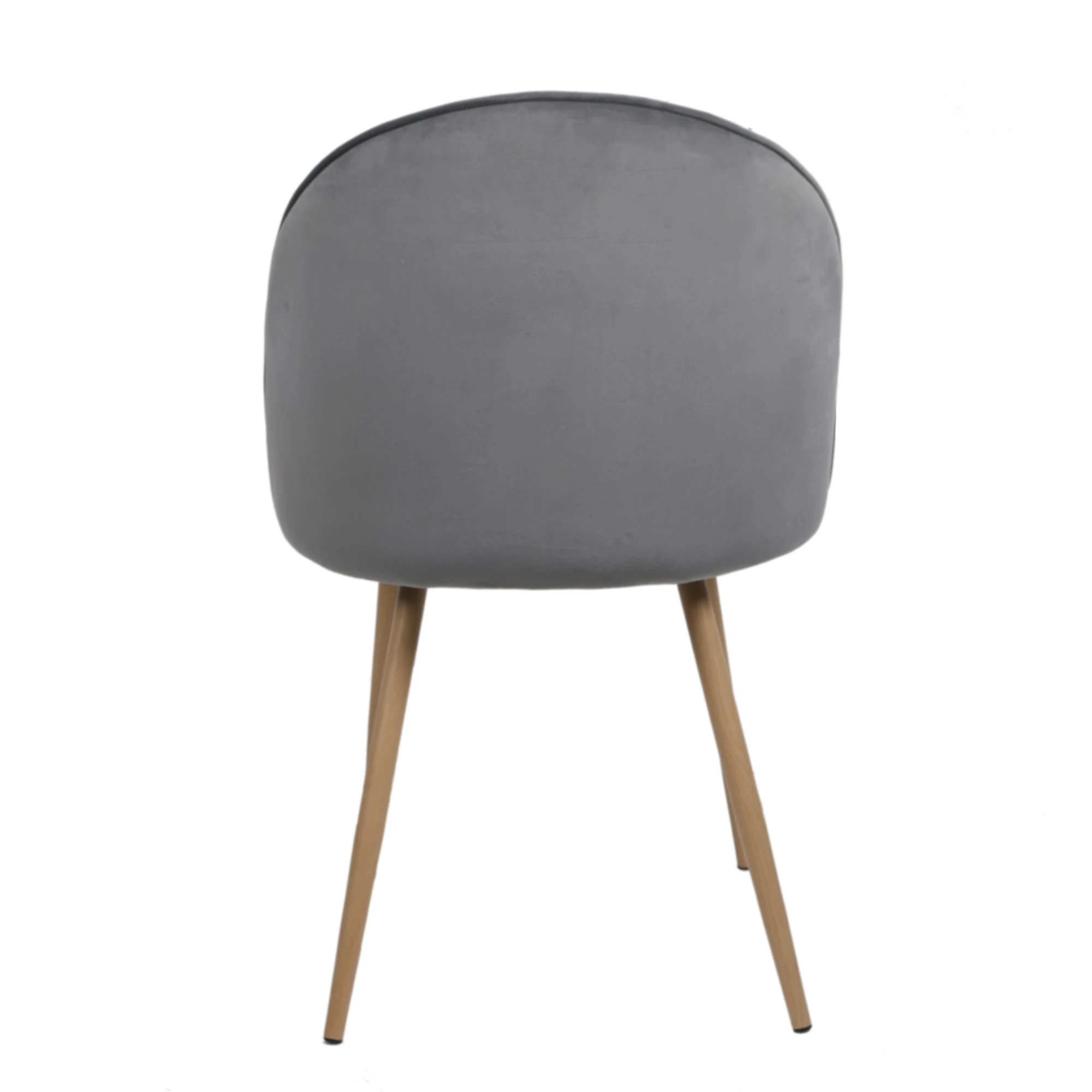 3 Levede 1 Set Of 8 Velvet Dining Chairs - Grey, 3 of 5