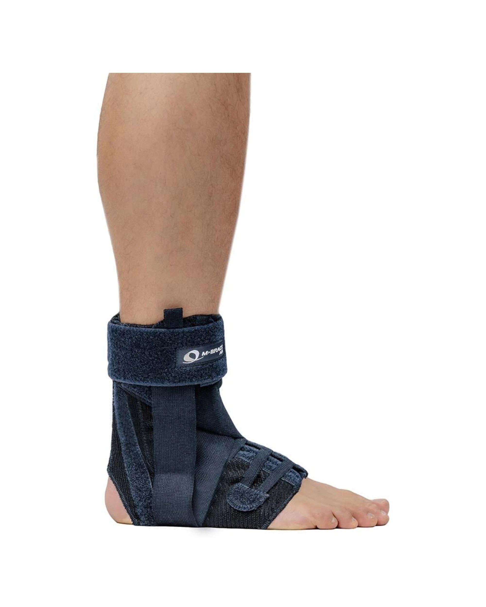 2 M-Brace Laced Ankle Stabilizer Figure 8 Strap Cotton Lining Support Large - Blue, 2 of 7