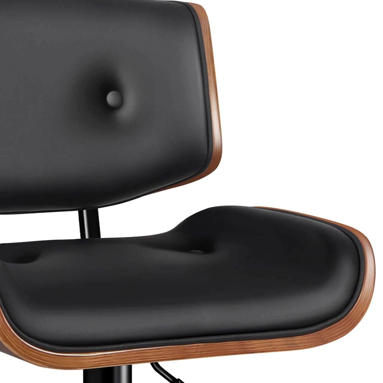 7 Alfordson 4x Bar Stool Kitchen Swivel Chair Wooden Leather Gas Lift - Black, 7 of 9