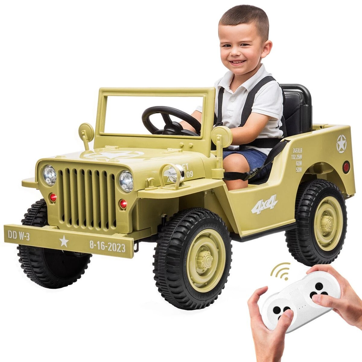2 AUSWAY Kids Ride On Jeep Car Electric Vehicle Toy Off Road Truck 12V Battery Powered Childrens Driving Parental, 2 of 2