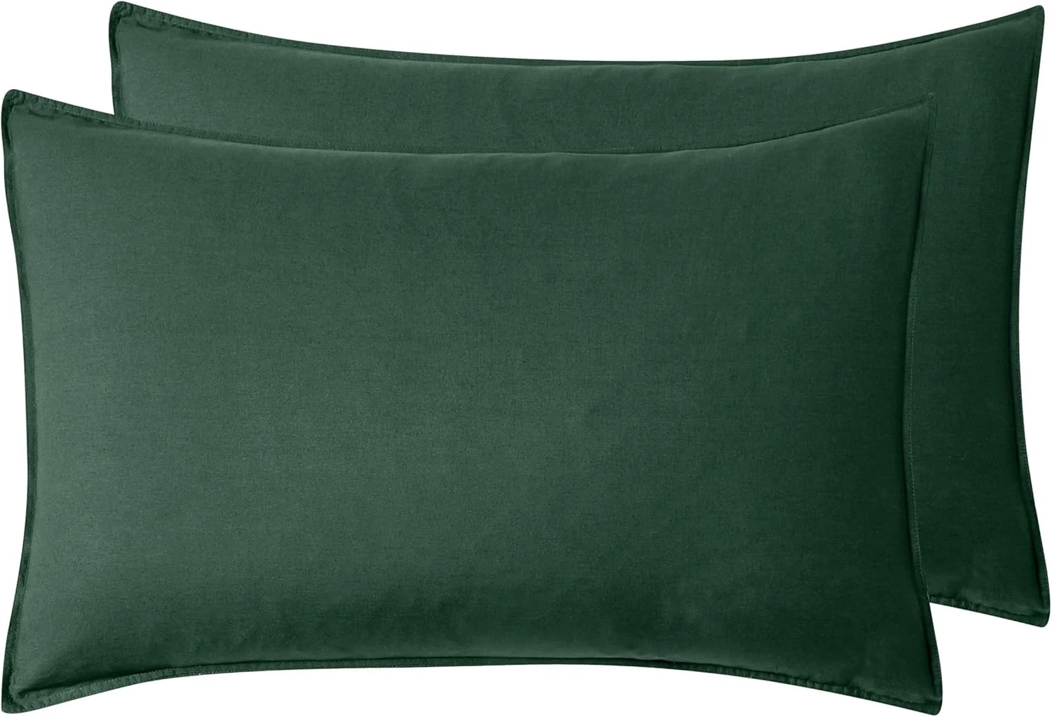 5 Gioia Casa Vintage Washed Cotton Quilt Cover Set Soft Breathable - Double Bed - Forest Green, 5 of 5