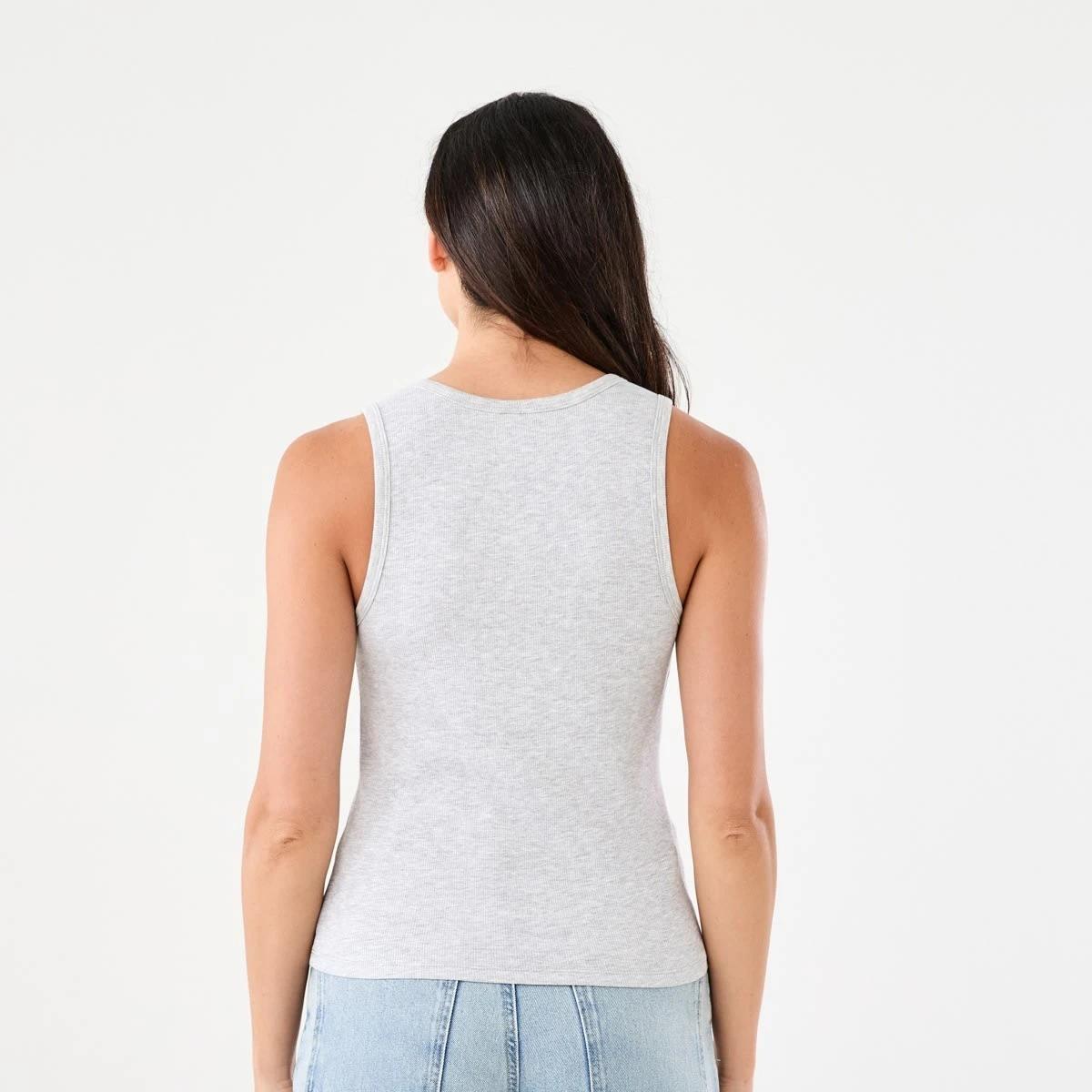 3 Sleeveless Rib Tank SILVER MARLE, 3 of 5