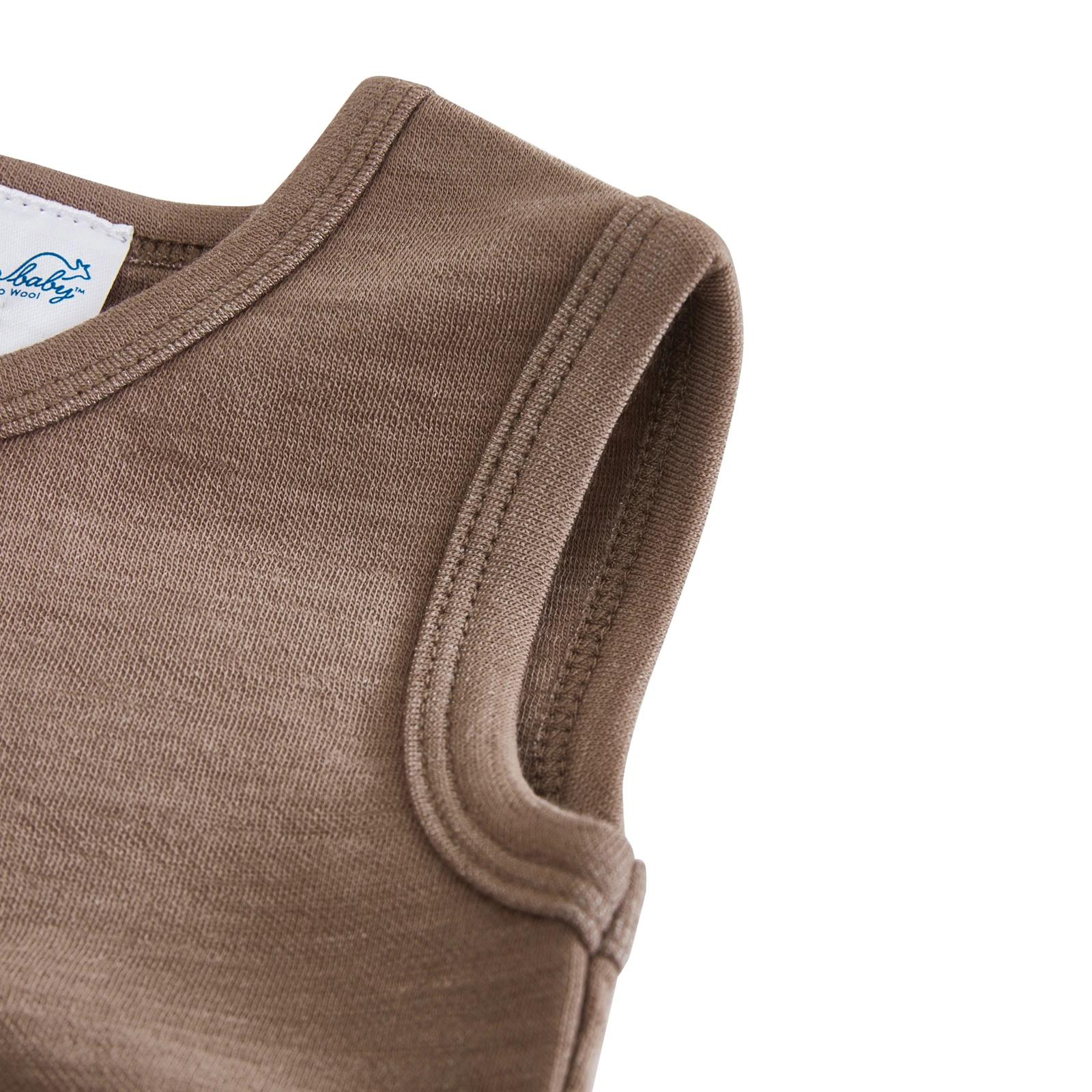 6 Merino Baby Australian Merino Wool Merino Vest- Brown Marle BROWN MARLE, 6 of 6