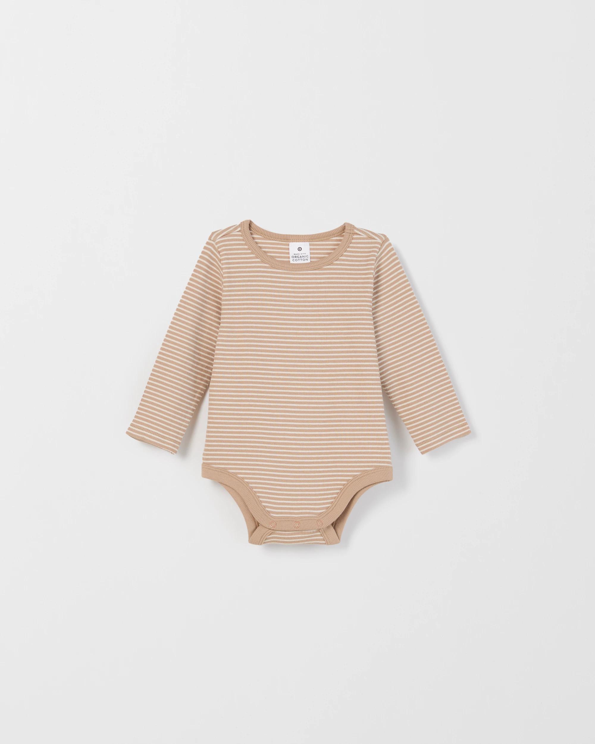 3 Target Baby Organic Cotton 3 Pack Long Sleeve Rib Bodysuit ANIMALS, 3 of 5