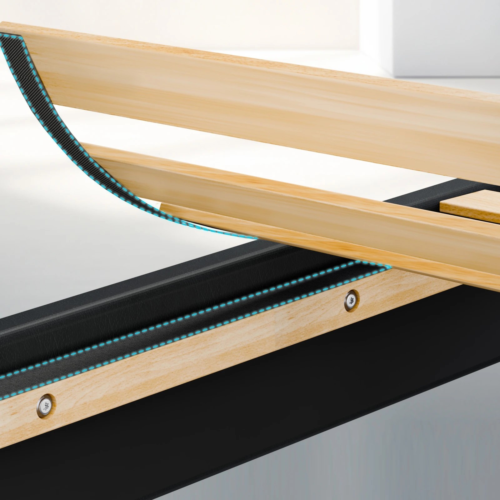 6 Alfordson Bed Frame Double Size Mattress Base Platform Leather Linus - Black, 6 of 9