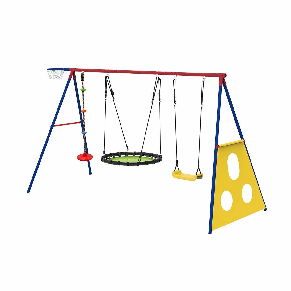 1 AUSWAY Outdoor Kids Swing Set Toys 5in1 Playset, 1 of 3
