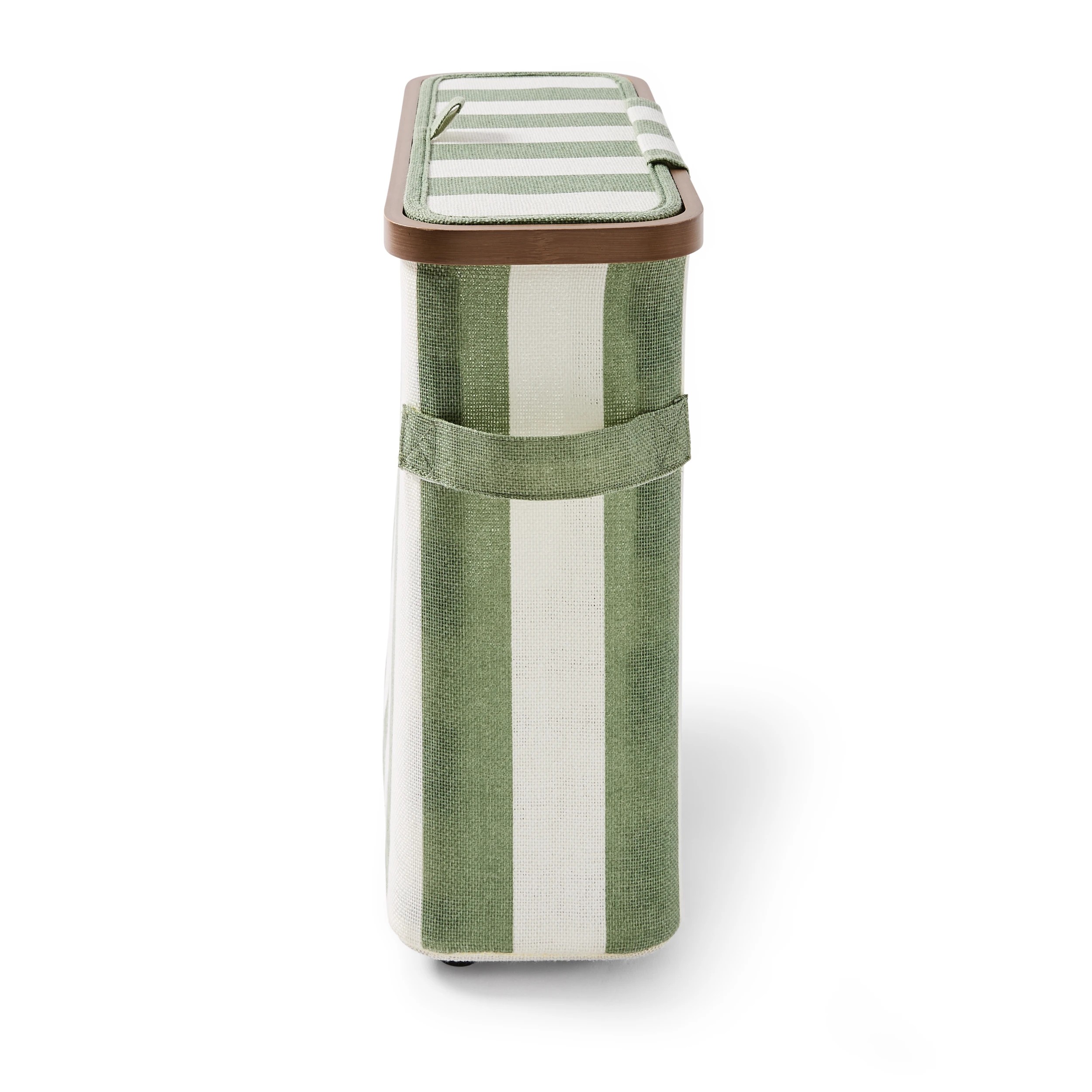 6 Linen Look Stripe Toilet Roll Holder, 6 of 9