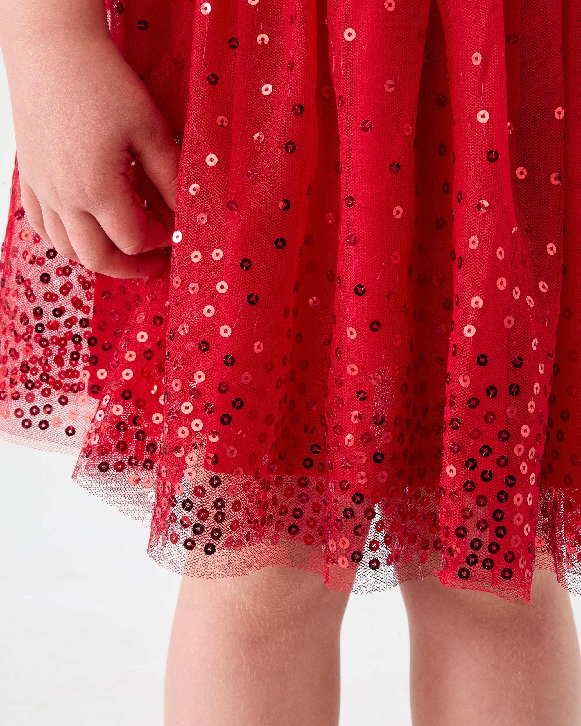 3 Christmas Sequin Tutu Skirt Strawberry, 3 of 6