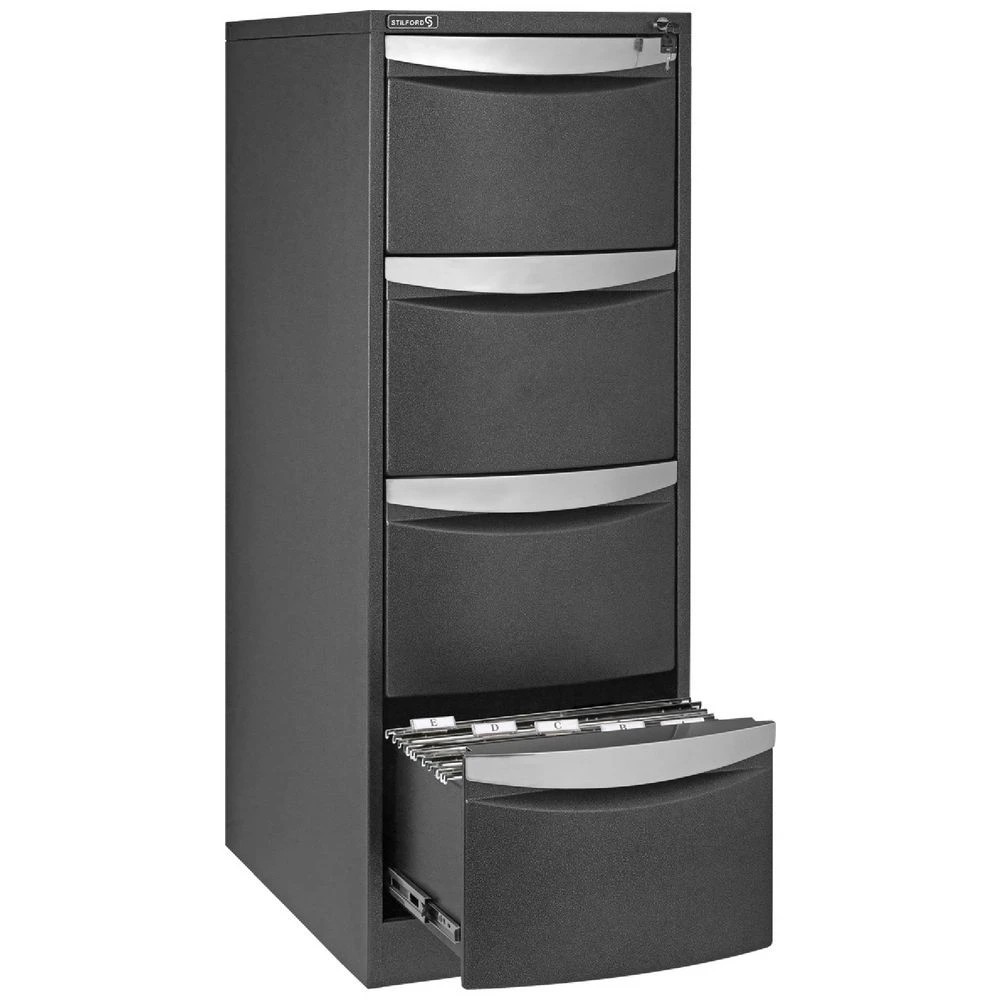 1 Stilford 4 Drawer Filing Cabinet Graphite Cabinets Filing Drawer Cabinets, 1 of 2