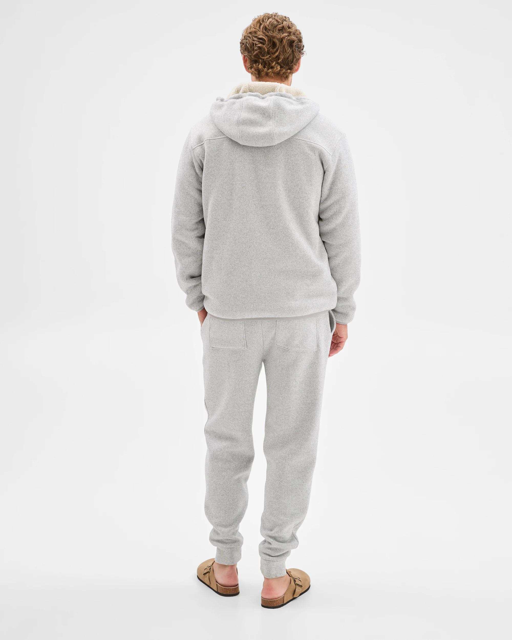 7 Target Man Teddy Lined Zip Through Fleece Hoodie GREY MARLE, 7 of 7