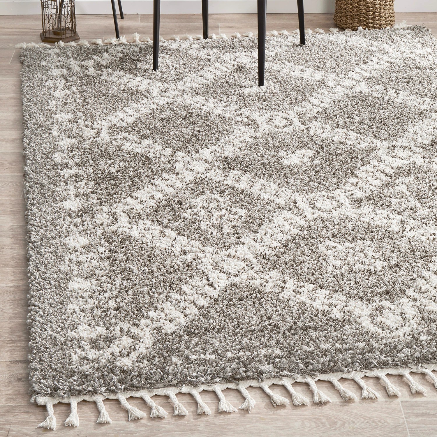 1 Common Ground Rugs Amber 33 400x300cm - Extra Extra Large Power Loomed Shag Rug - Silver, 1 of 7