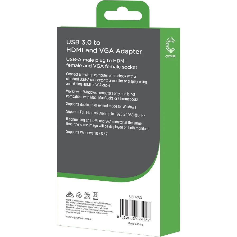 3 Comsol USB 3.0 to HDMI and VGA Adapter, 3 of 3