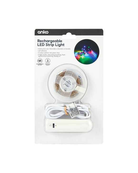 3m LED RGB Rechargeable Strip Light