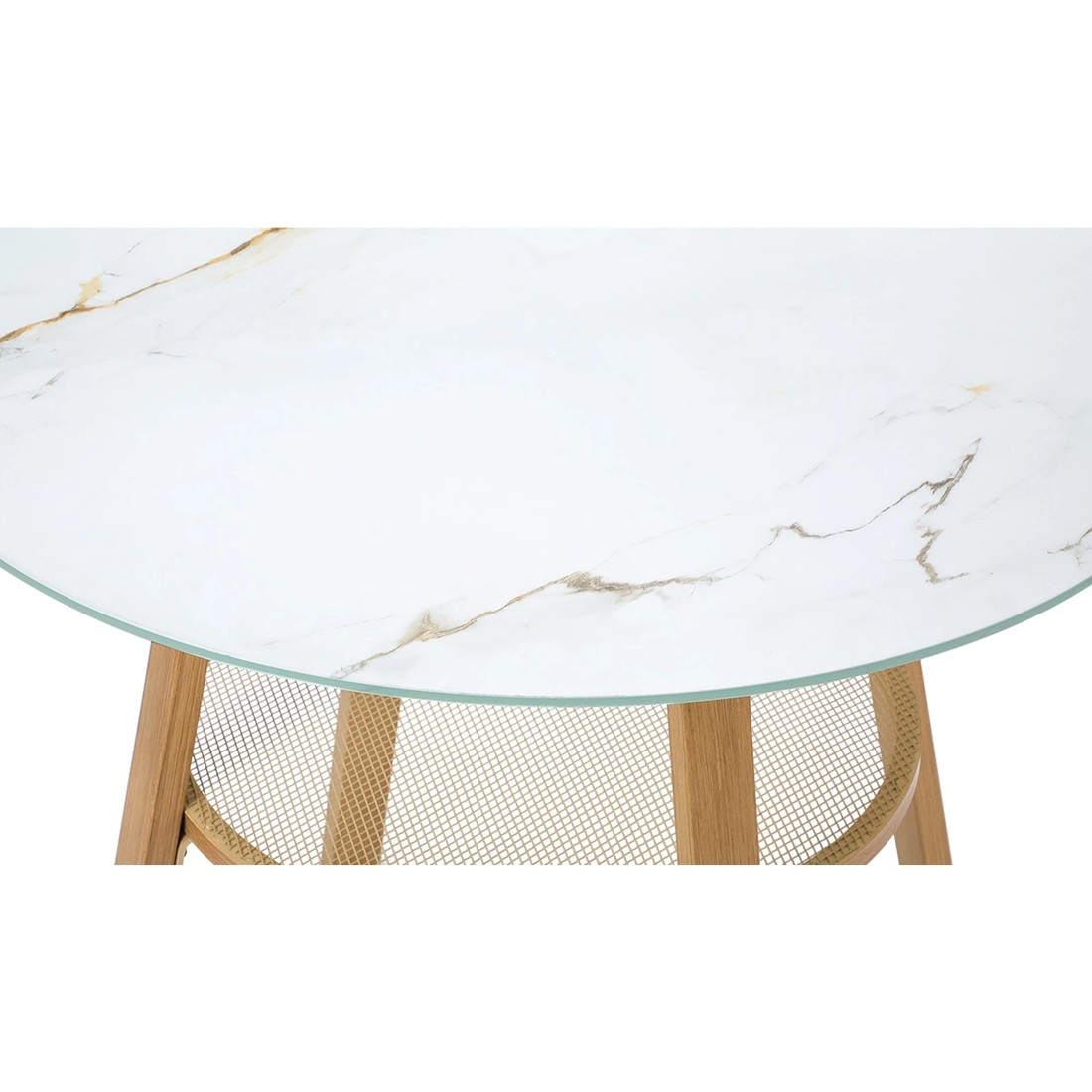 6 Livsip Outdoor Dining Table W/ Storage Shelf Patio Furniture 90cm
 - Brown, 6 of 10