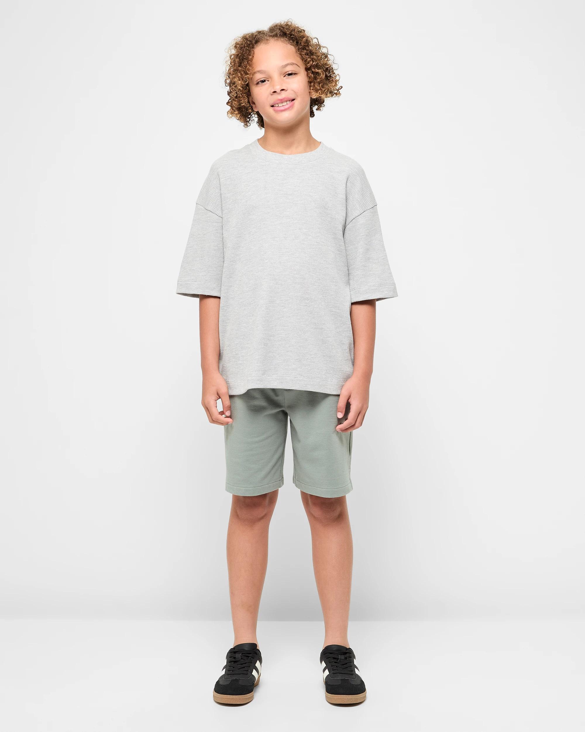 2 Target Australian Cotton Waffle Oversize T-shirt GREY MARLE, 2 of 5