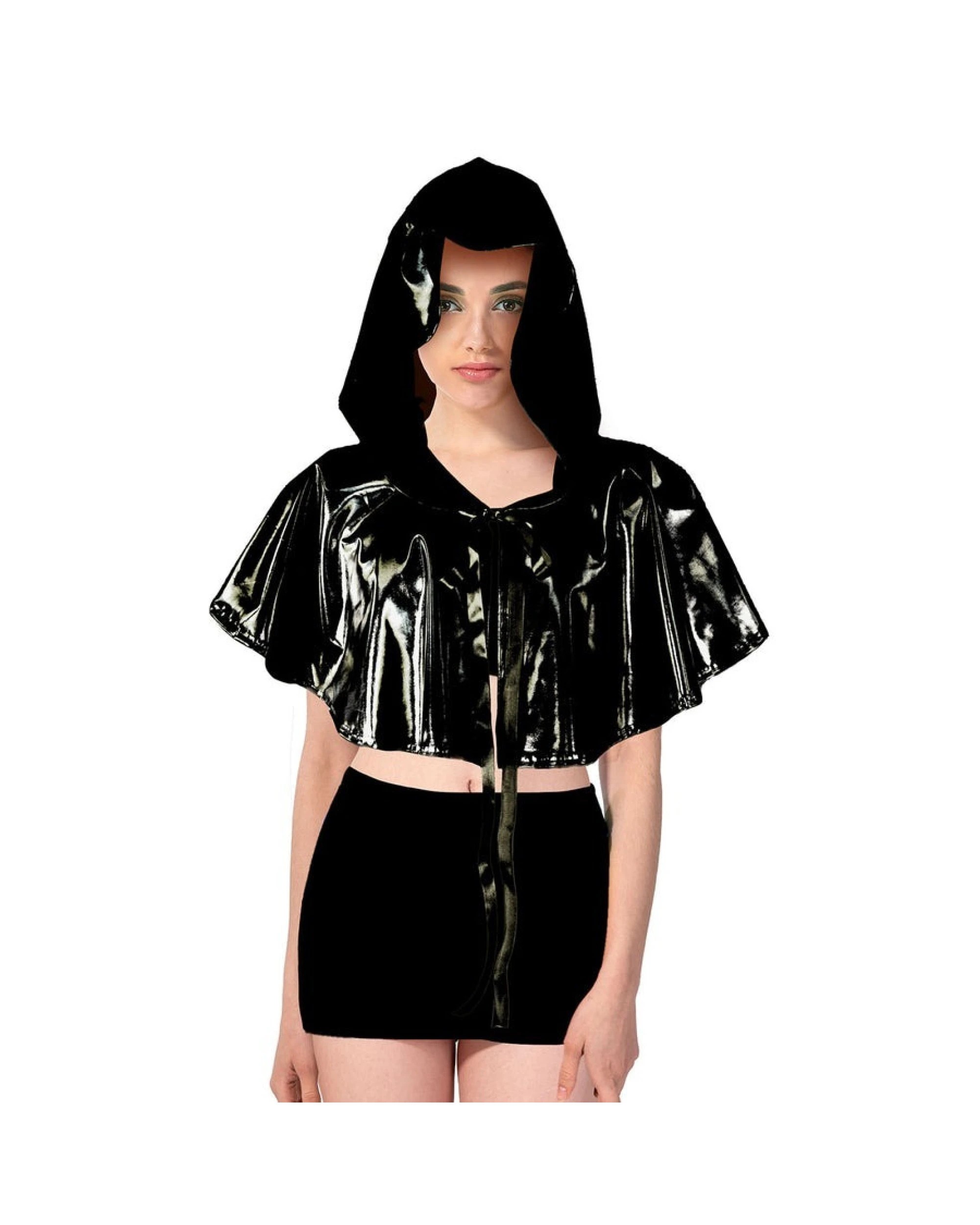 1 BR Costumes Iridescent Metallic Mini Hooded Cape Halloween Costume, 1 of 2