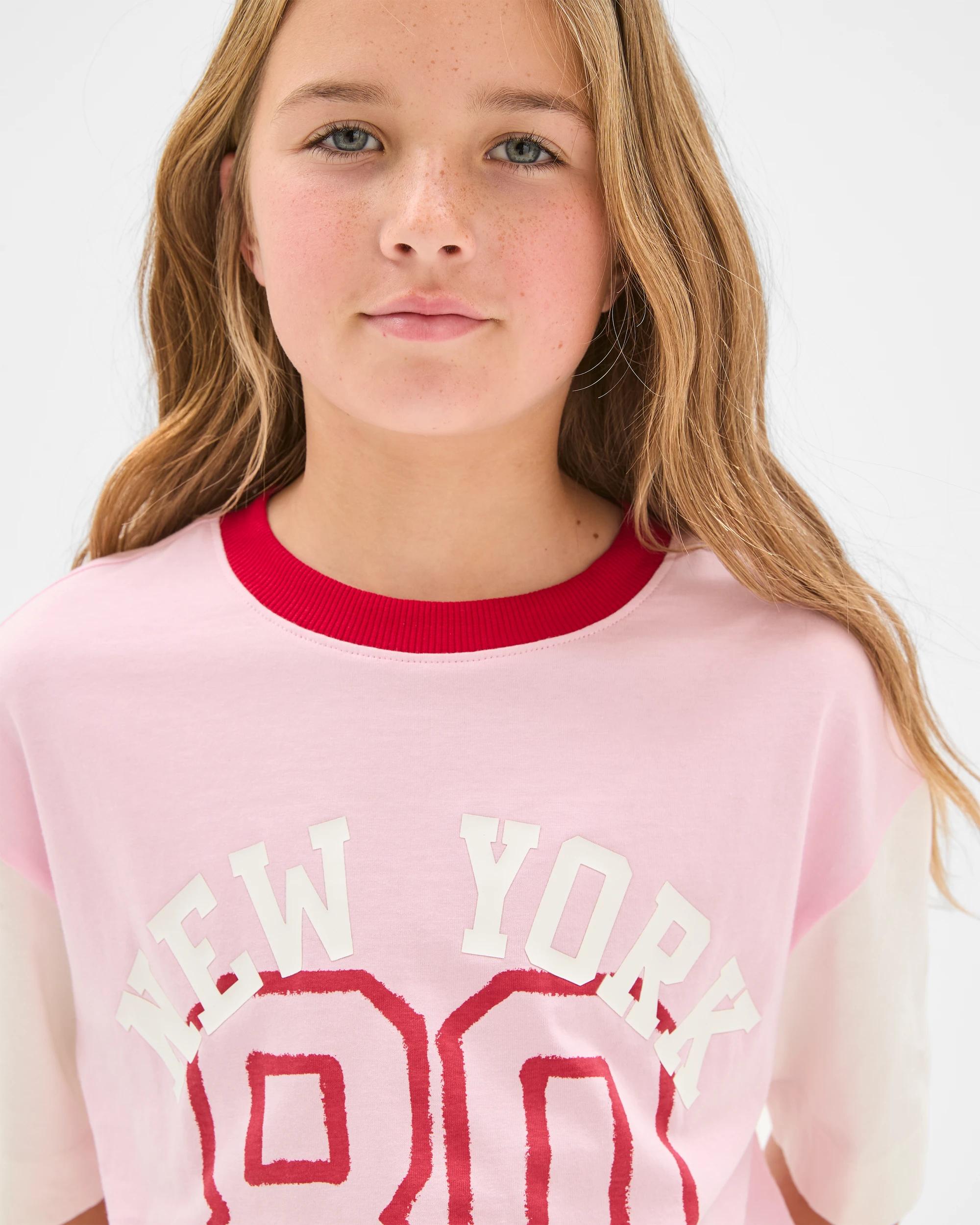 4 Target Kids Australian Cotton Oversized T-Shirt PINK NEW YORK, 4 of 7