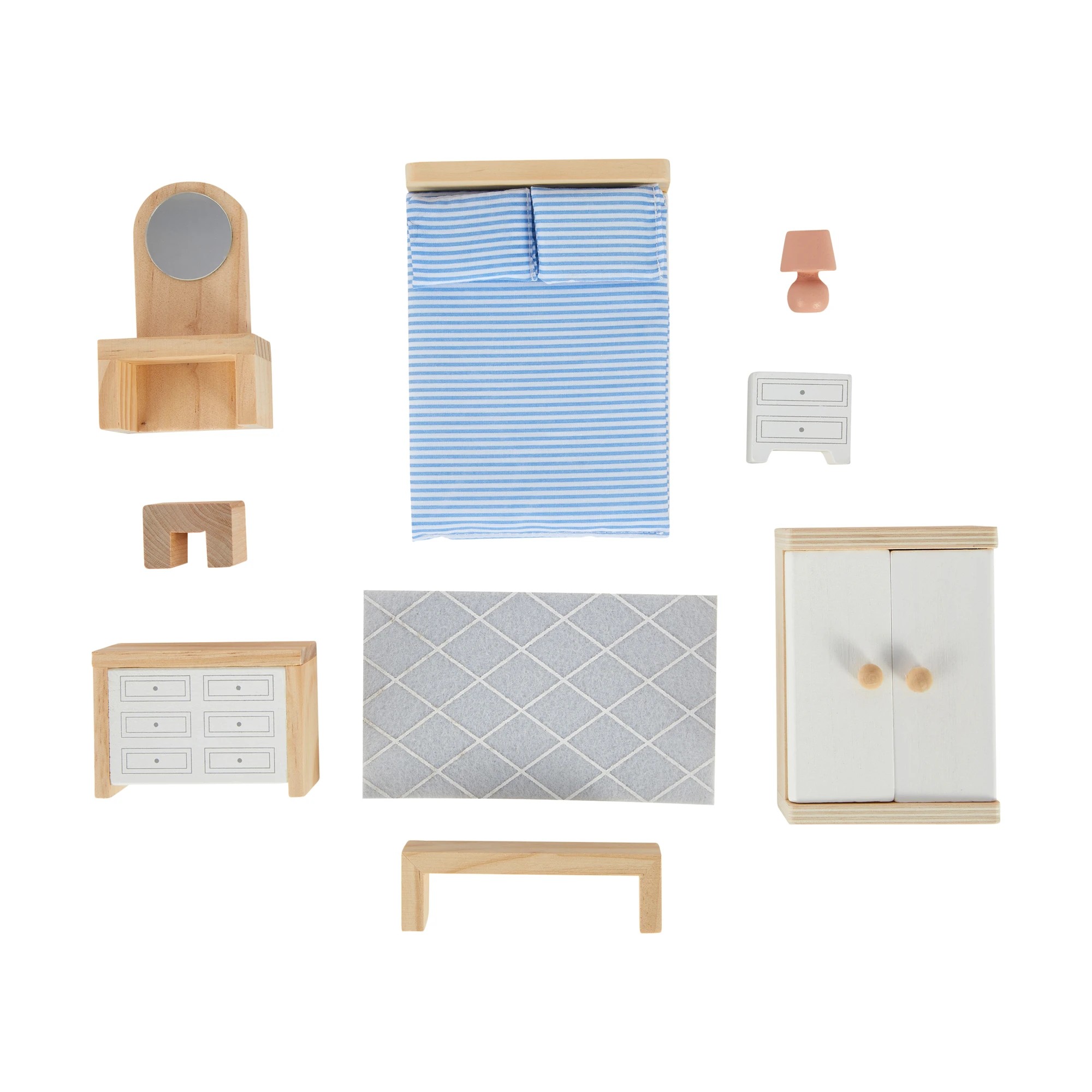 2 12 Piece Wooden Bedroom Furniture Playset, 2 of 4
