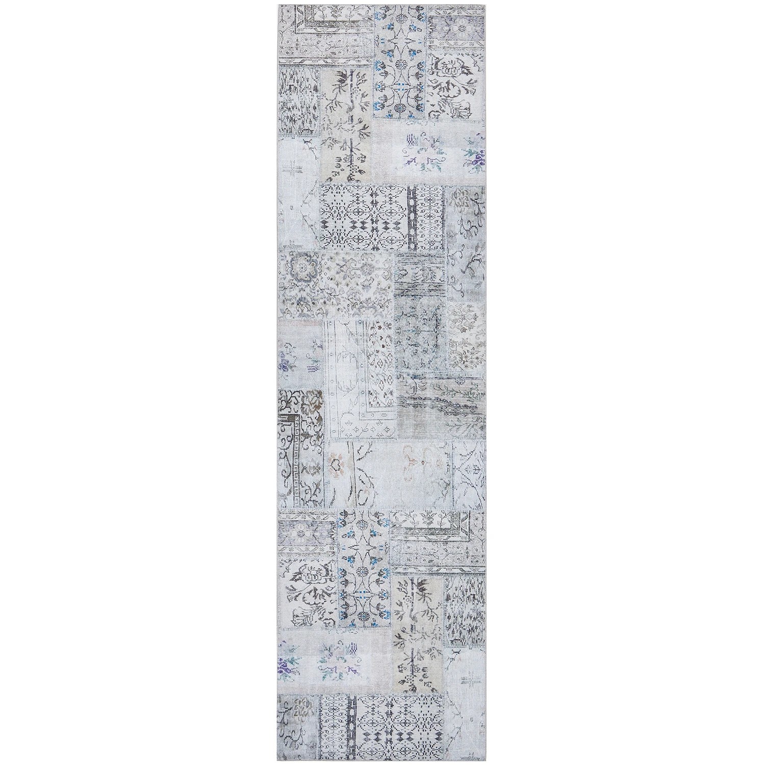 2 Common Ground Rugs Bazaar 189 200x80cm - Small Runner Rug - Grey, 2 of 9