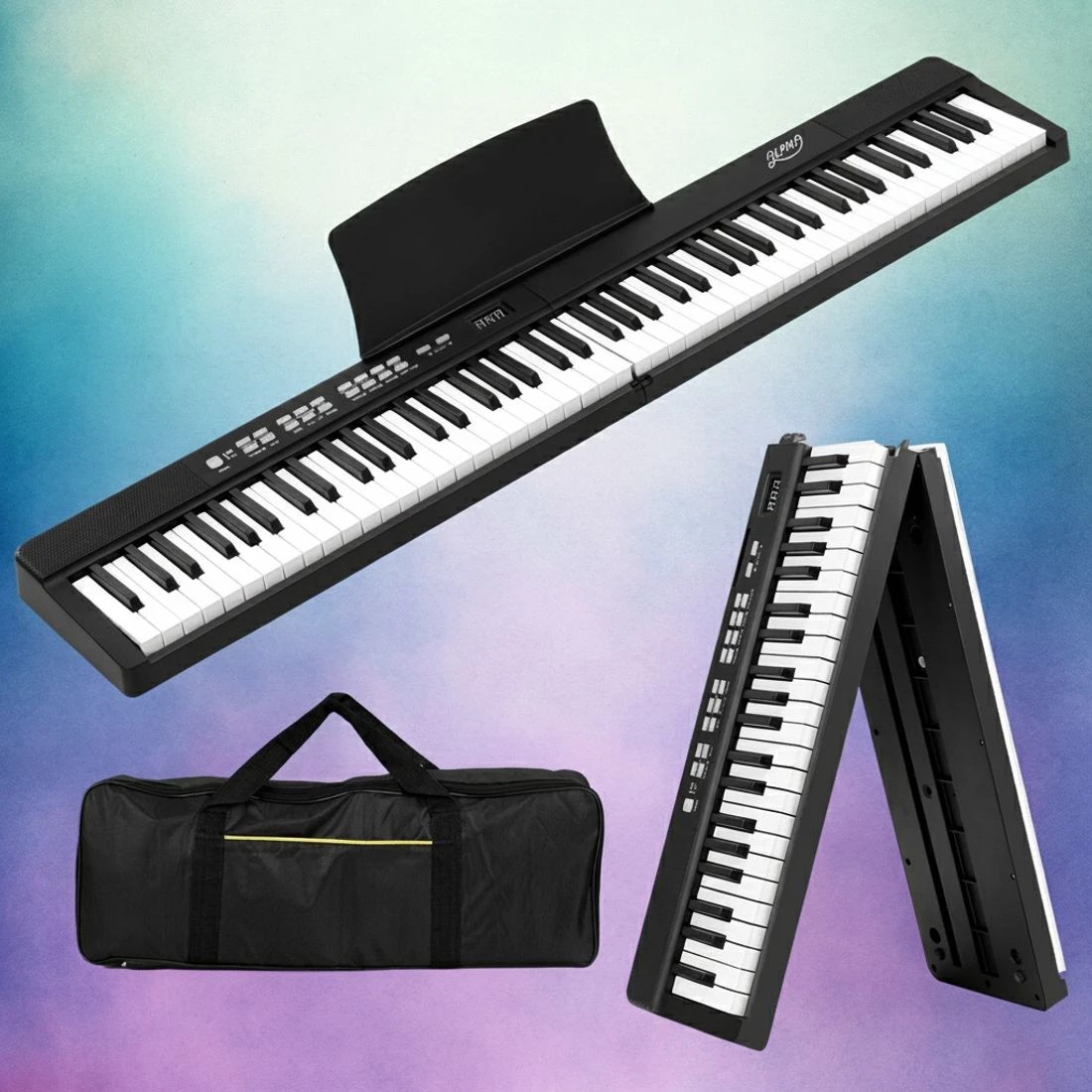 5 Alpha 88 Keys Foldable Electronic Piano Keyboard Digital Electric w/ Carry Bag - Black, 5 of 5