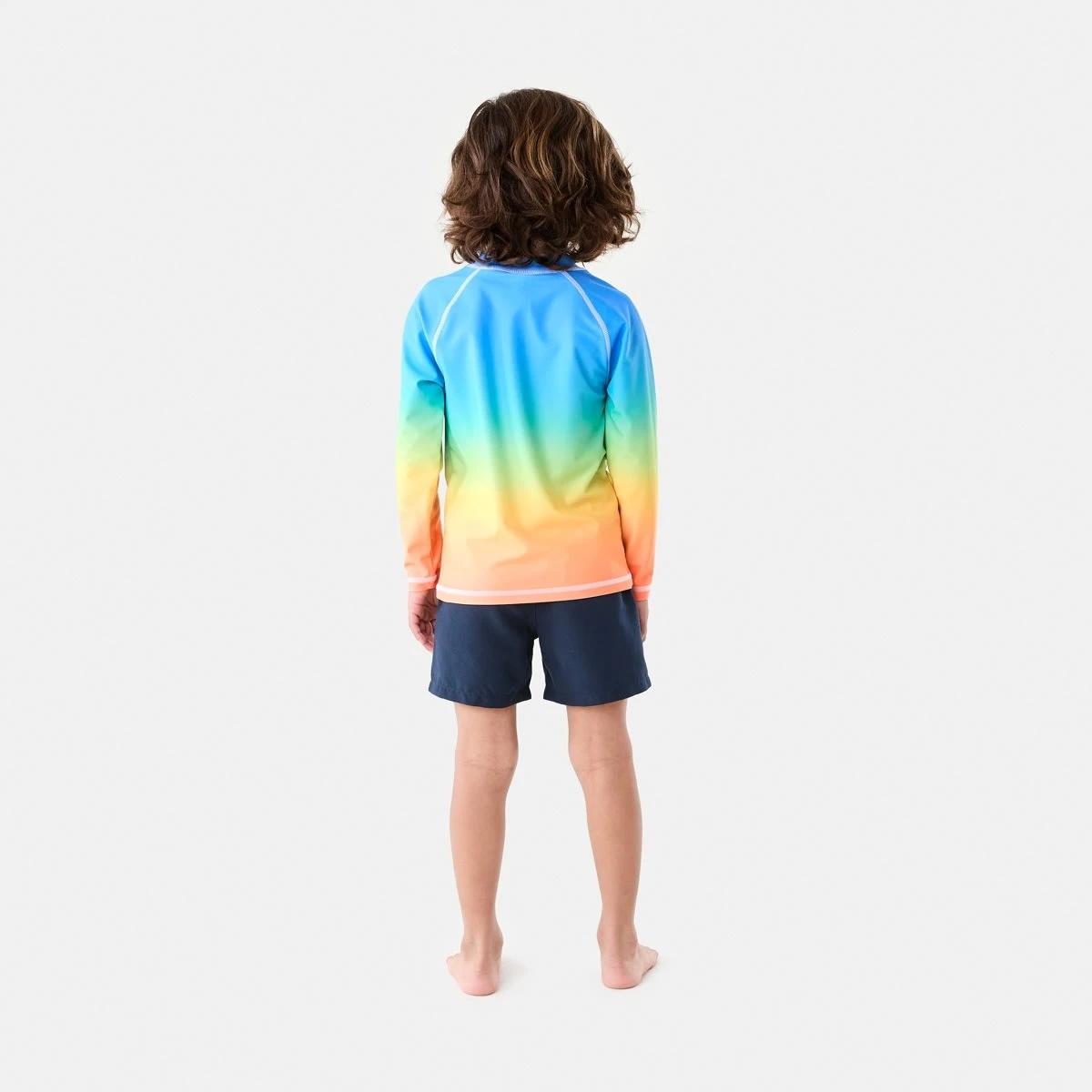 6 Printed Long Sleeve Rash Vest RASHIE FLURO RAINBOW, 6 of 6