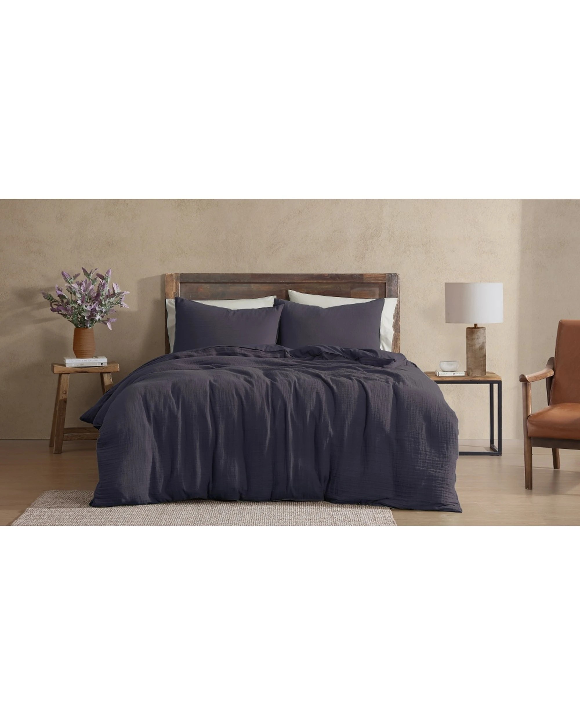1 Ardor Earth 100% Cotton Violet Quilt Cover Set Home Bedding King - Purple, 1 of 1