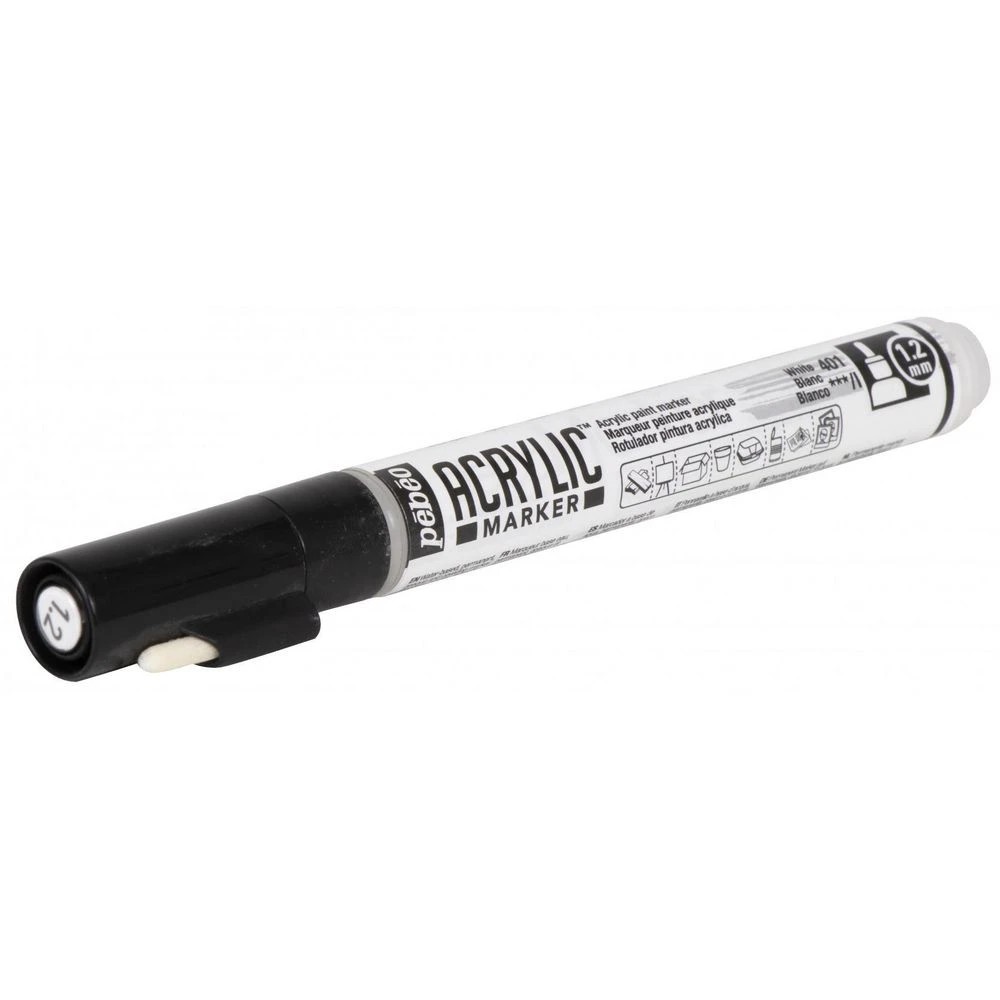 2 Pebeo Acrylic Paint Marker 1.2mm White, 2 of 4