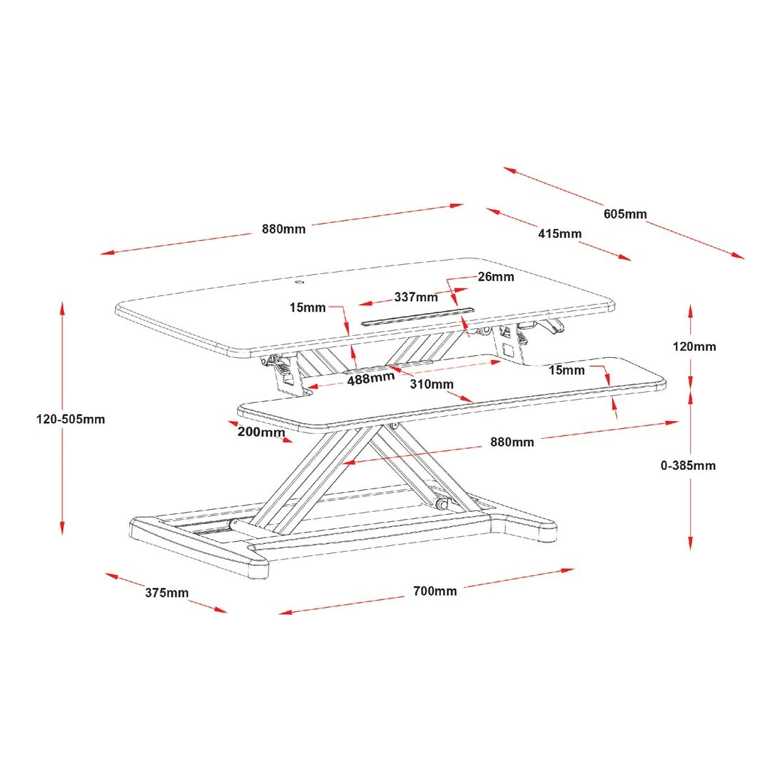 10 Matrix Sit Stand Desk Large White, 10 of 10