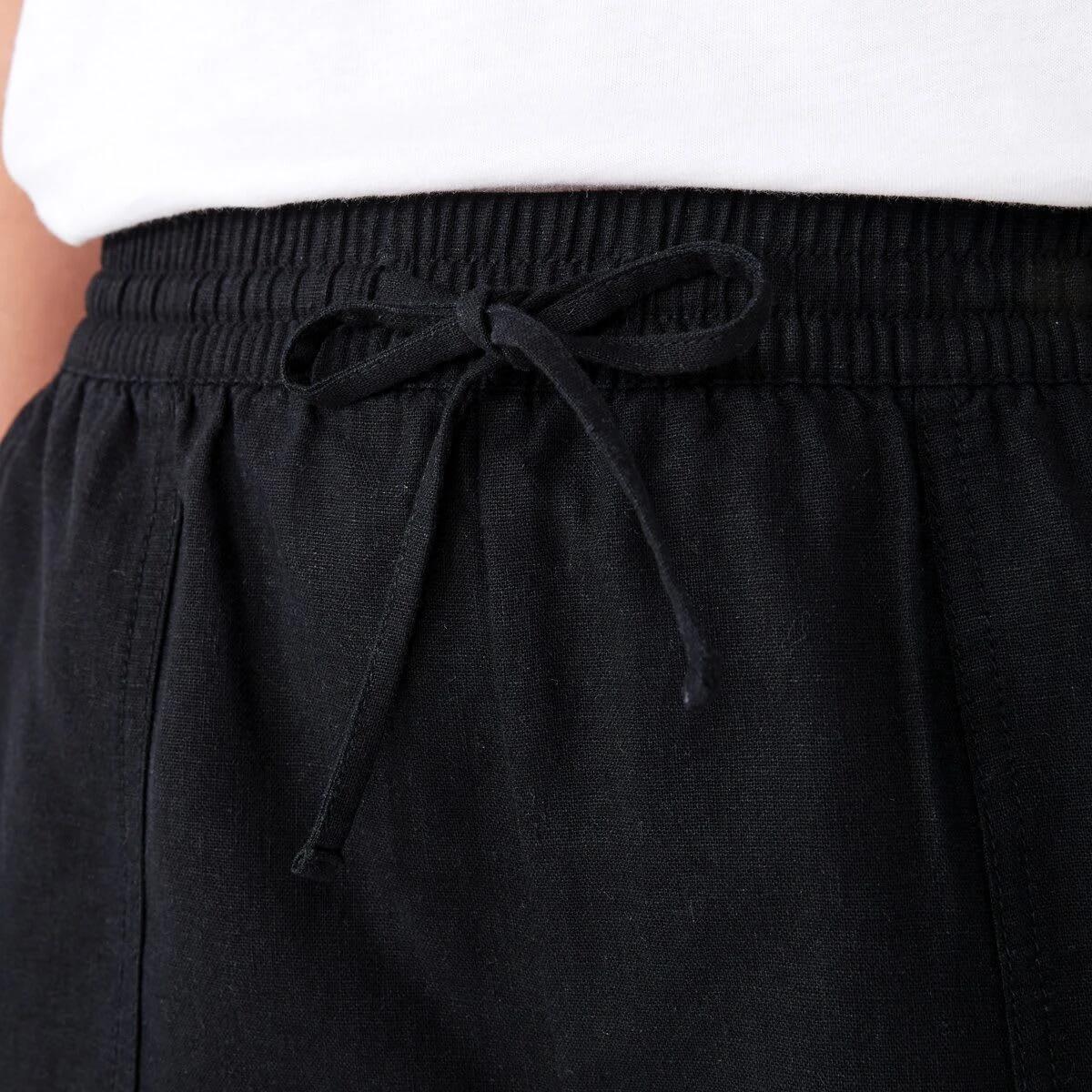 4 Linen Blend Patch Pocket Shorts BLACK, 4 of 6