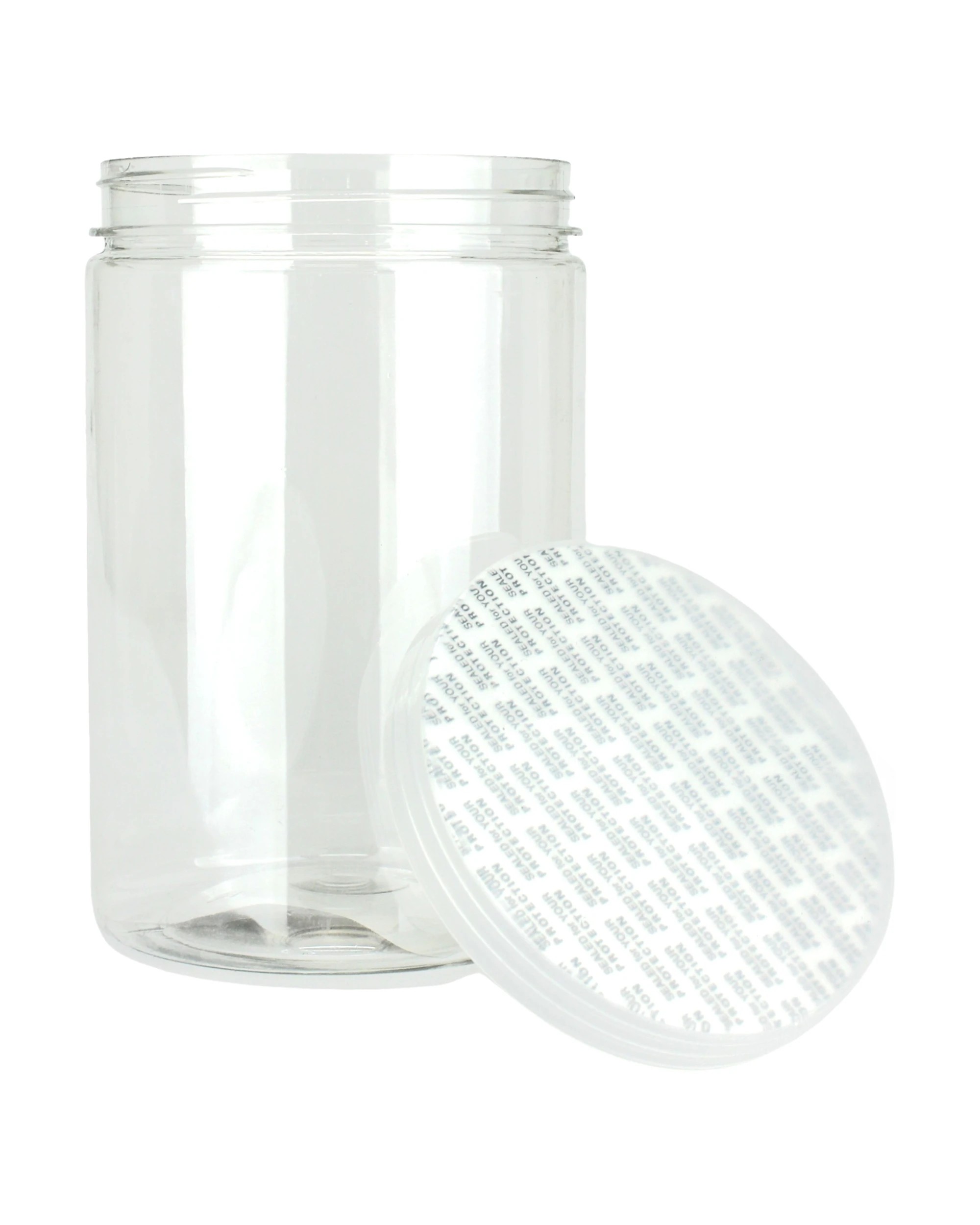 1 Partyrama Clear Plastic Round Screw Top Jar 650ml, 1 of 3
