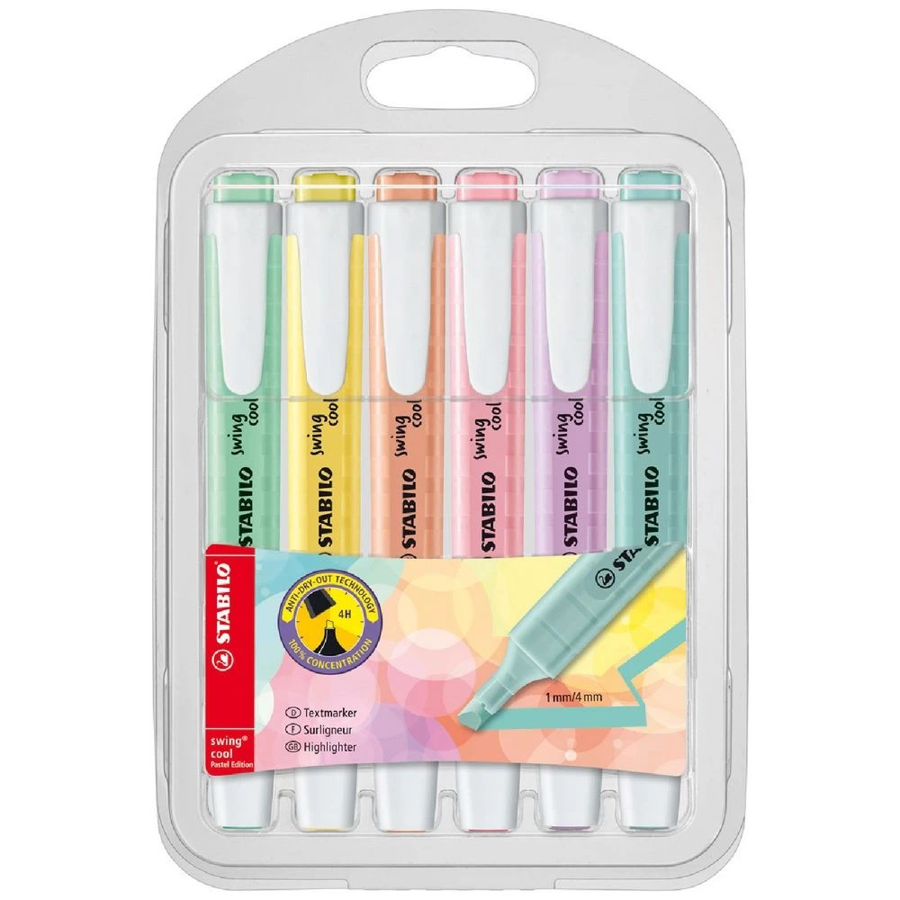 1 Stabilo Swing Cool Highlighters Pastel 6 Pack, 1 of 5