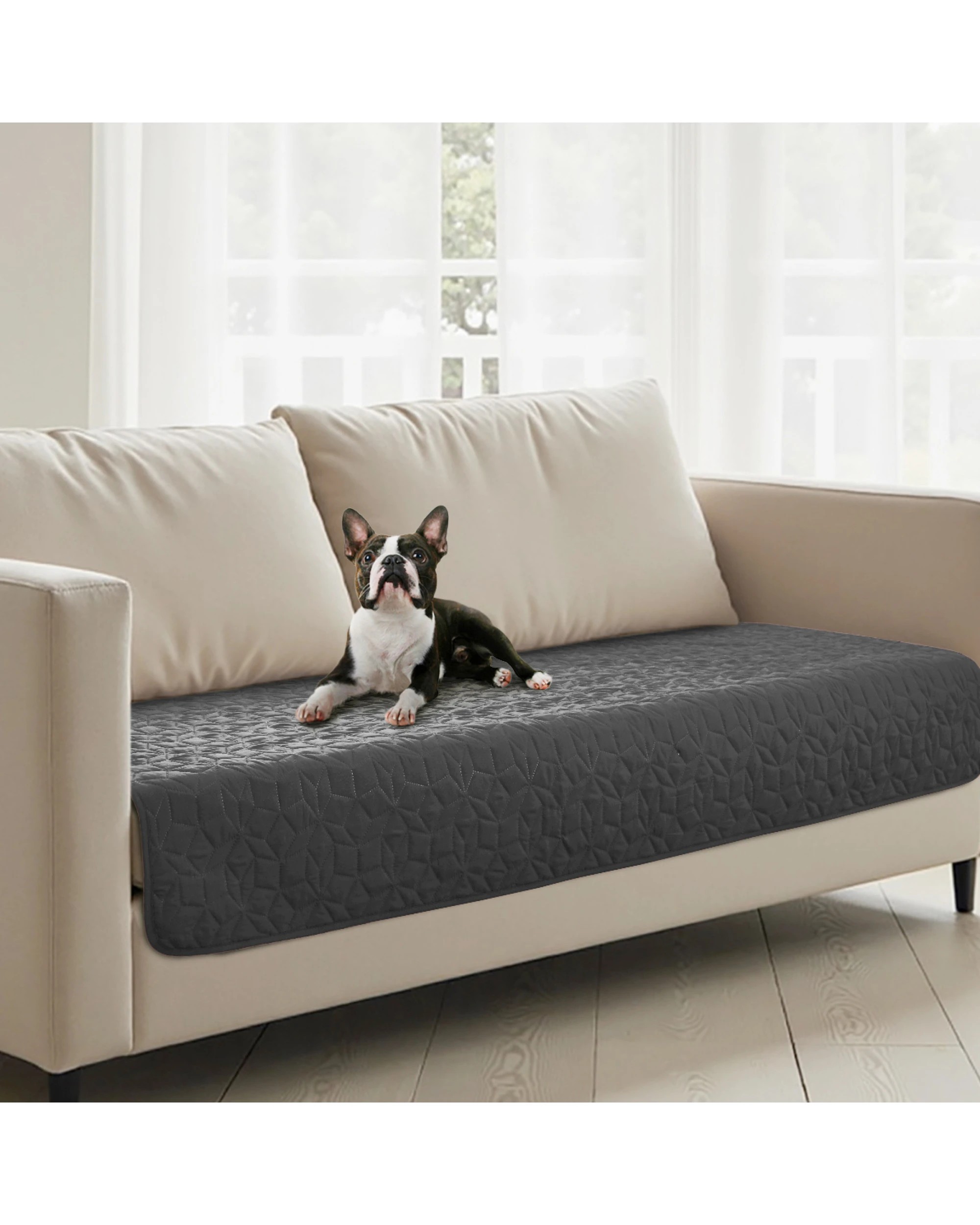 1 Charlie's Sofur Waterproof Dog 2-Seater Couch Cover Protector 76x178cm - Charcoal, 1 of 9