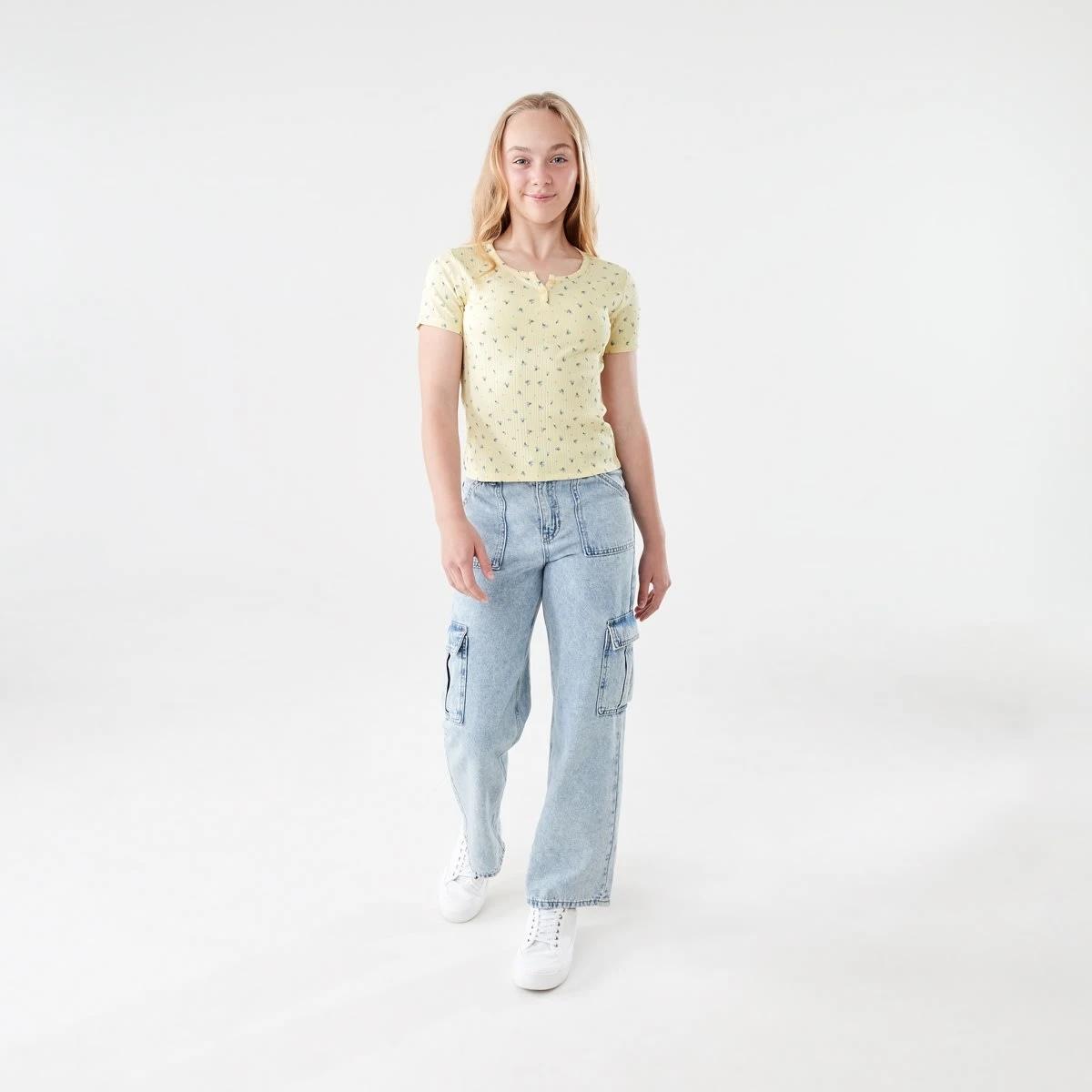 6 Rib Henley T-shirt SUNNY DITSY BUTTER CREAM, 6 of 7