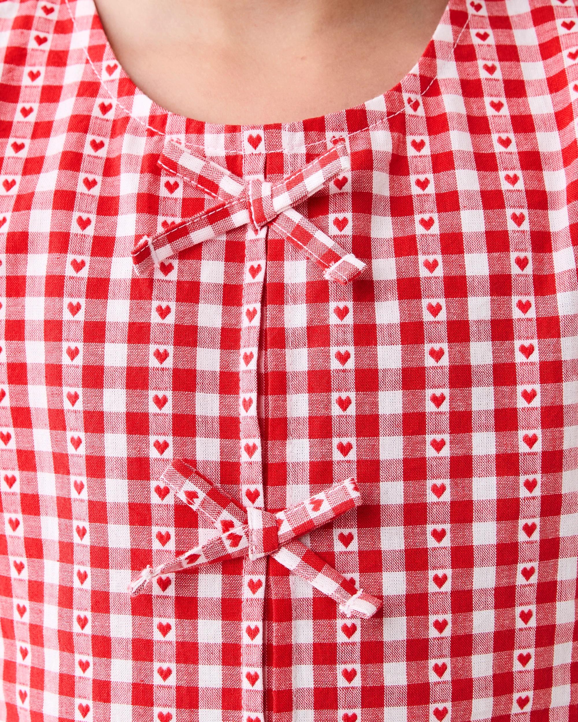 4 Woven Frill Top Red Check, 4 of 7