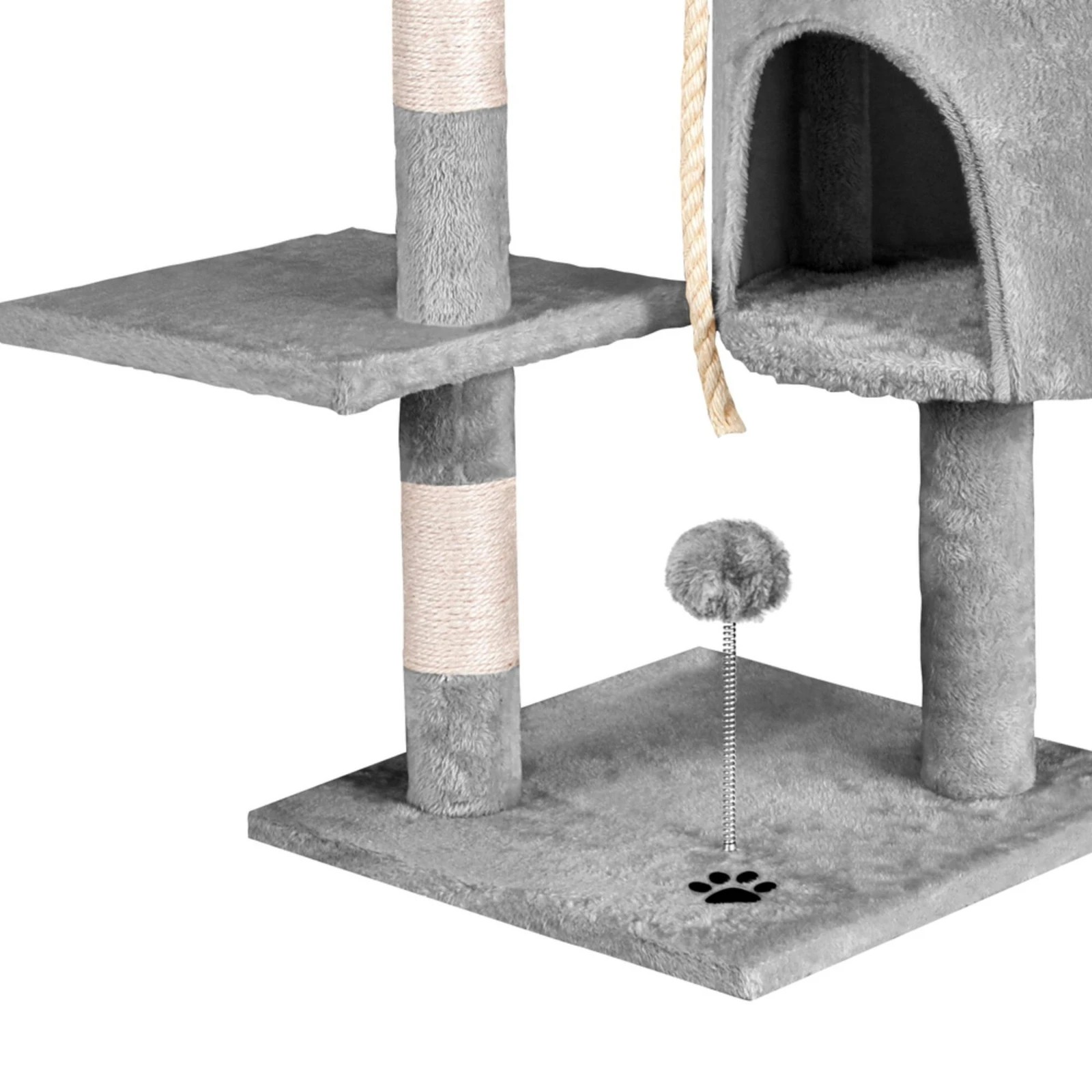 2 Beastie Cat Tree Scratching Post Scratcher Tower Condo House Furniture 112CM - Grey, 2 of 6