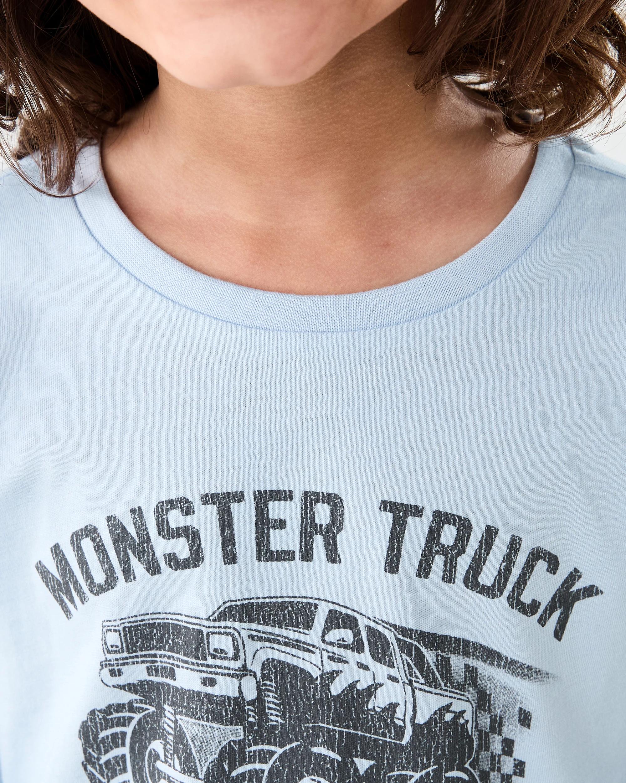 3 Knit Pyjama Set Blu Truck, 3 of 7