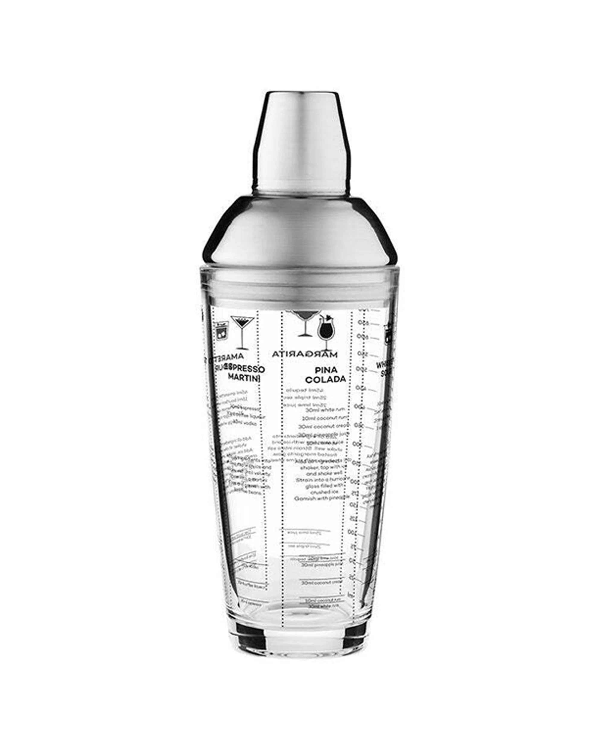 1 Maxwell & Williams Cocktail And Co Glass Shaker With Printed Recipes 680ml
 - Plain, 1 of 2