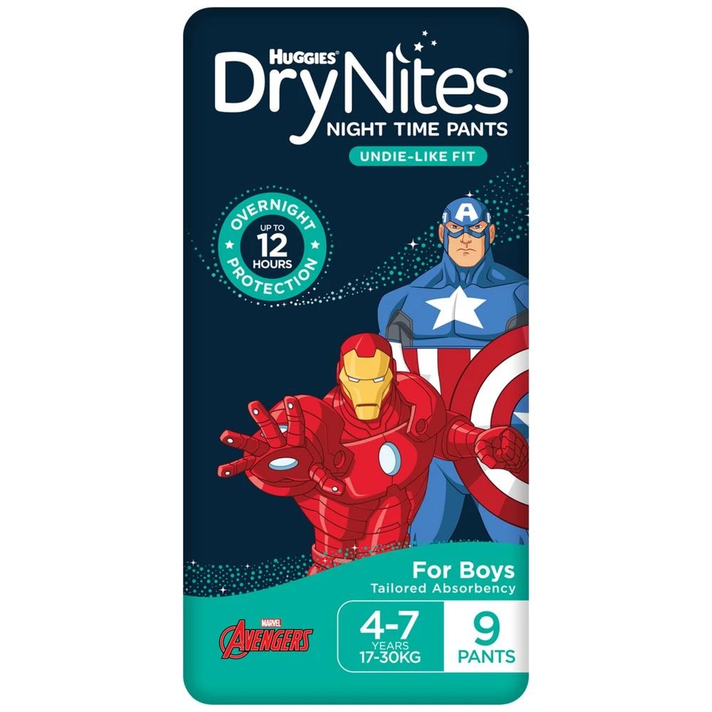 3 Huggies DryNites Pyjama Pants Size 4 Boy 9 Pack, 3 of 10