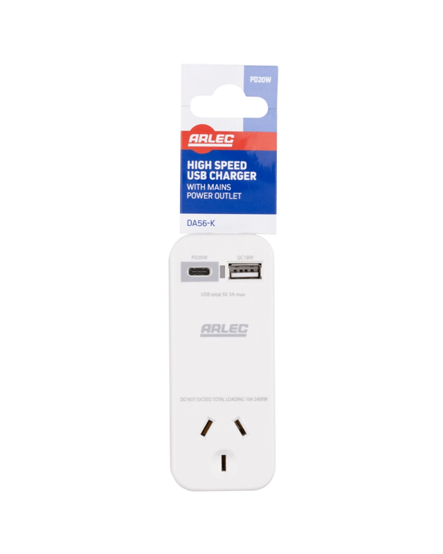 Arlec Quick Charge Adapter with USB P