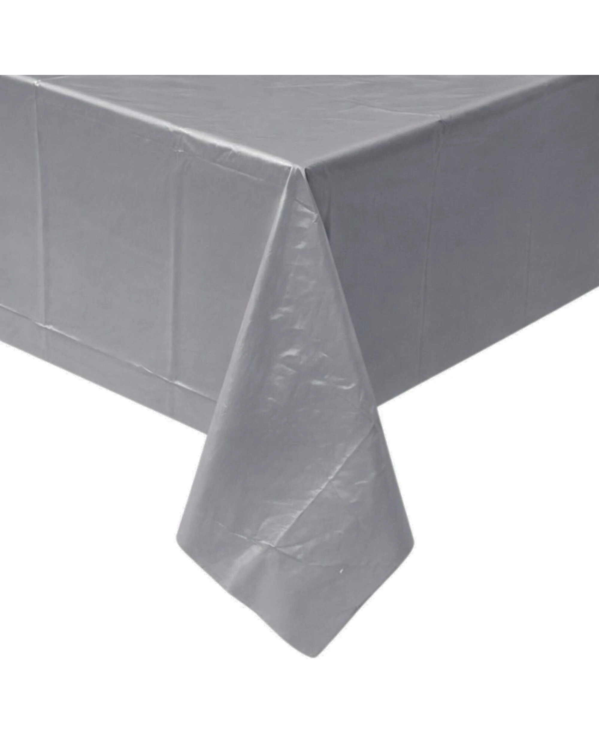 1 Alpen Plastic Rectangular Tablecloth - Silver, 1 of 1