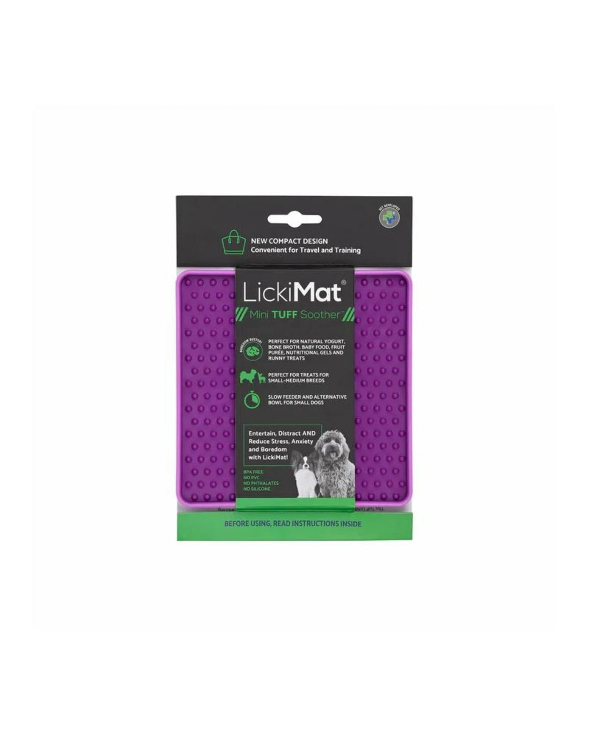 1 Lickimat Dog Feeder Mini Tuff Soother Purple, 1 of 1