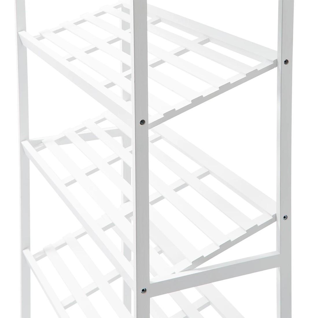 7 5 Tier White Bamboo Shoe Rack, 7 of 8