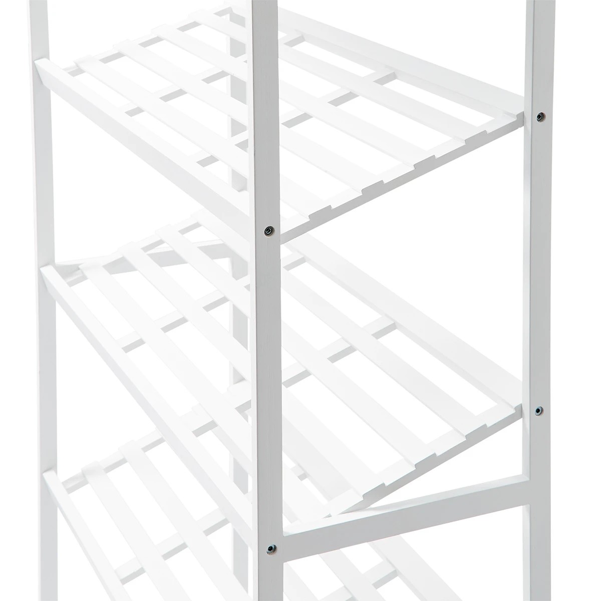 8 5 Tier White Bamboo Shoe Rack, 8 of 9