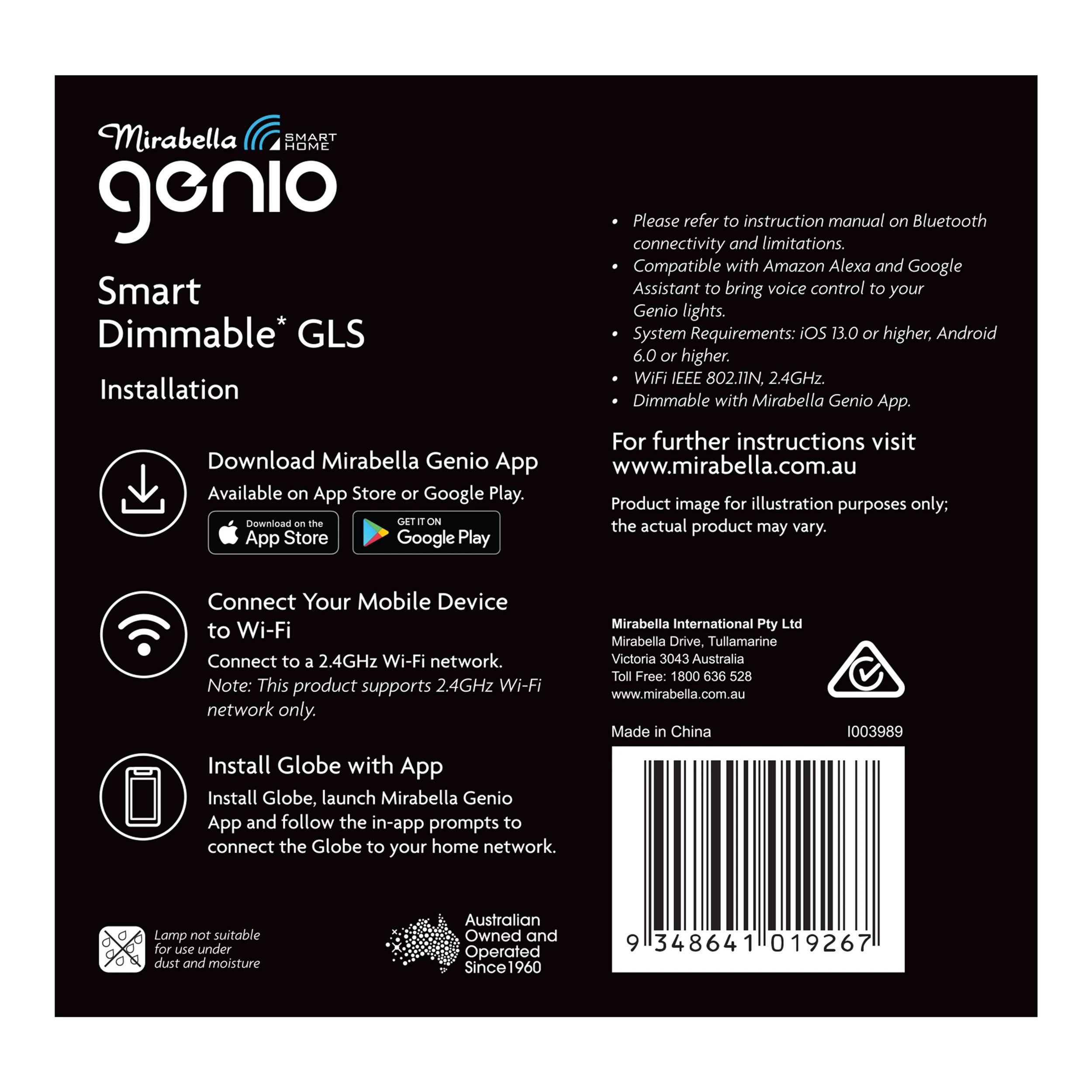 3 Mirabella Genio Wi-Fi 9W LED Smart Dimmable GLS Globe, 3 of 10