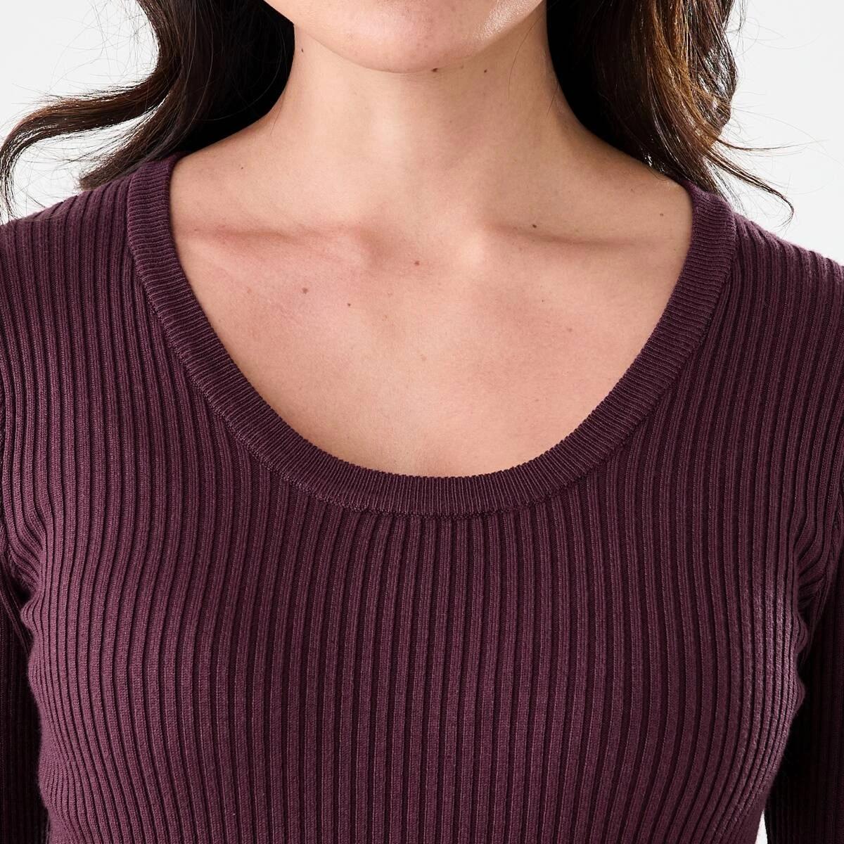 5 Long Sleeve Scoop Neck Top Mulberry, 5 of 5