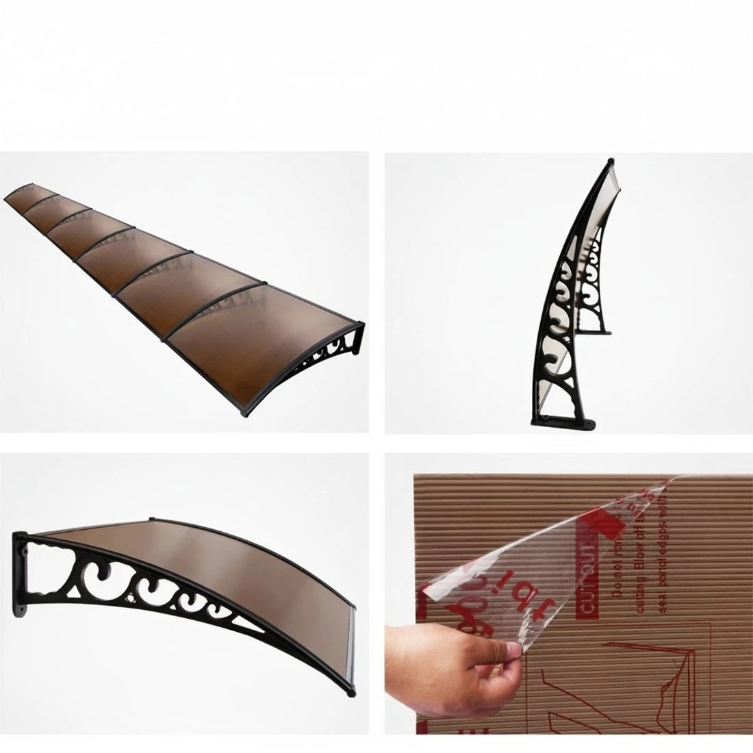 6 Instahut Window Door Awning 1mx6m - - Brown, 6 of 7